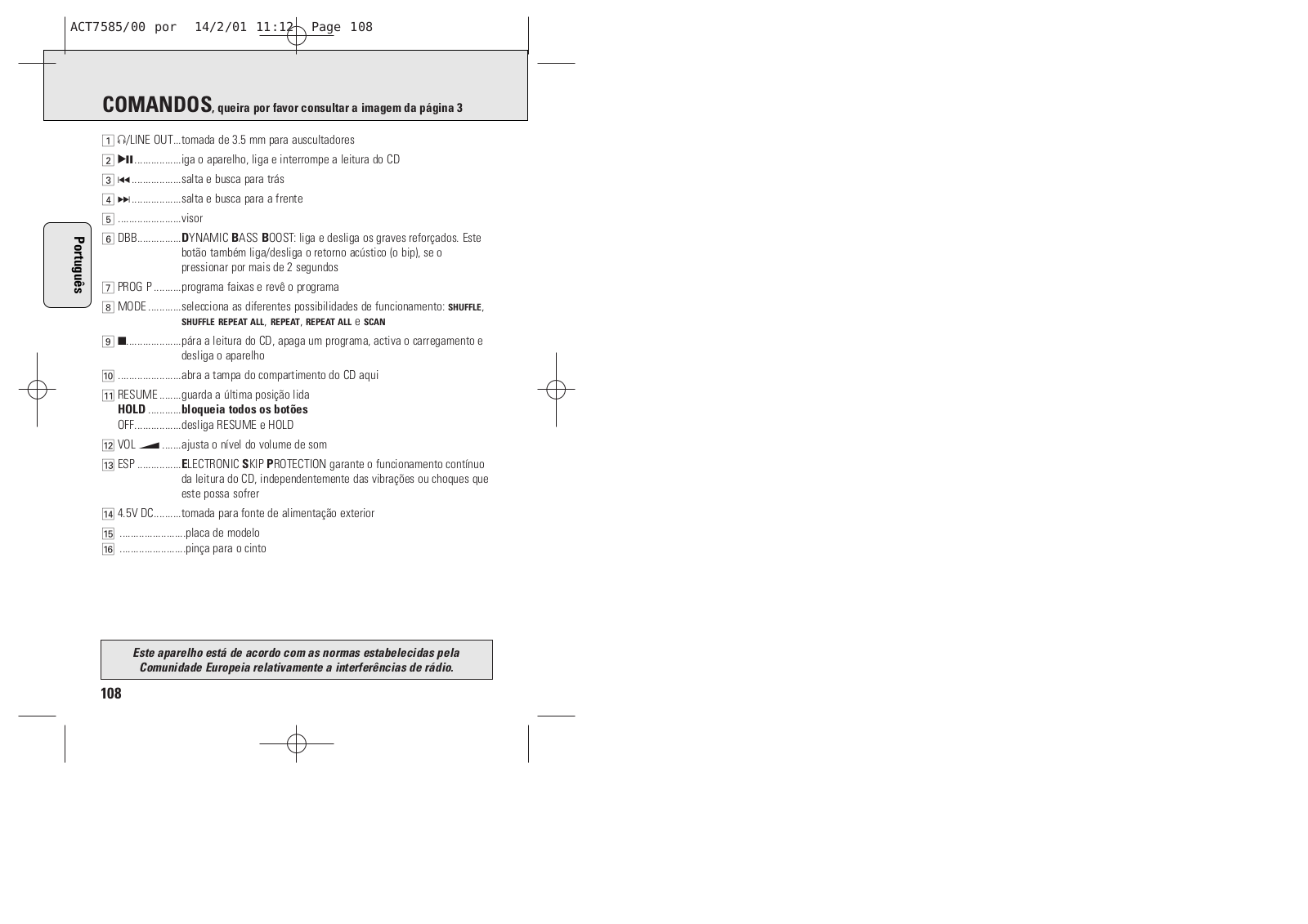 Philips ACT7585/00 User Manual