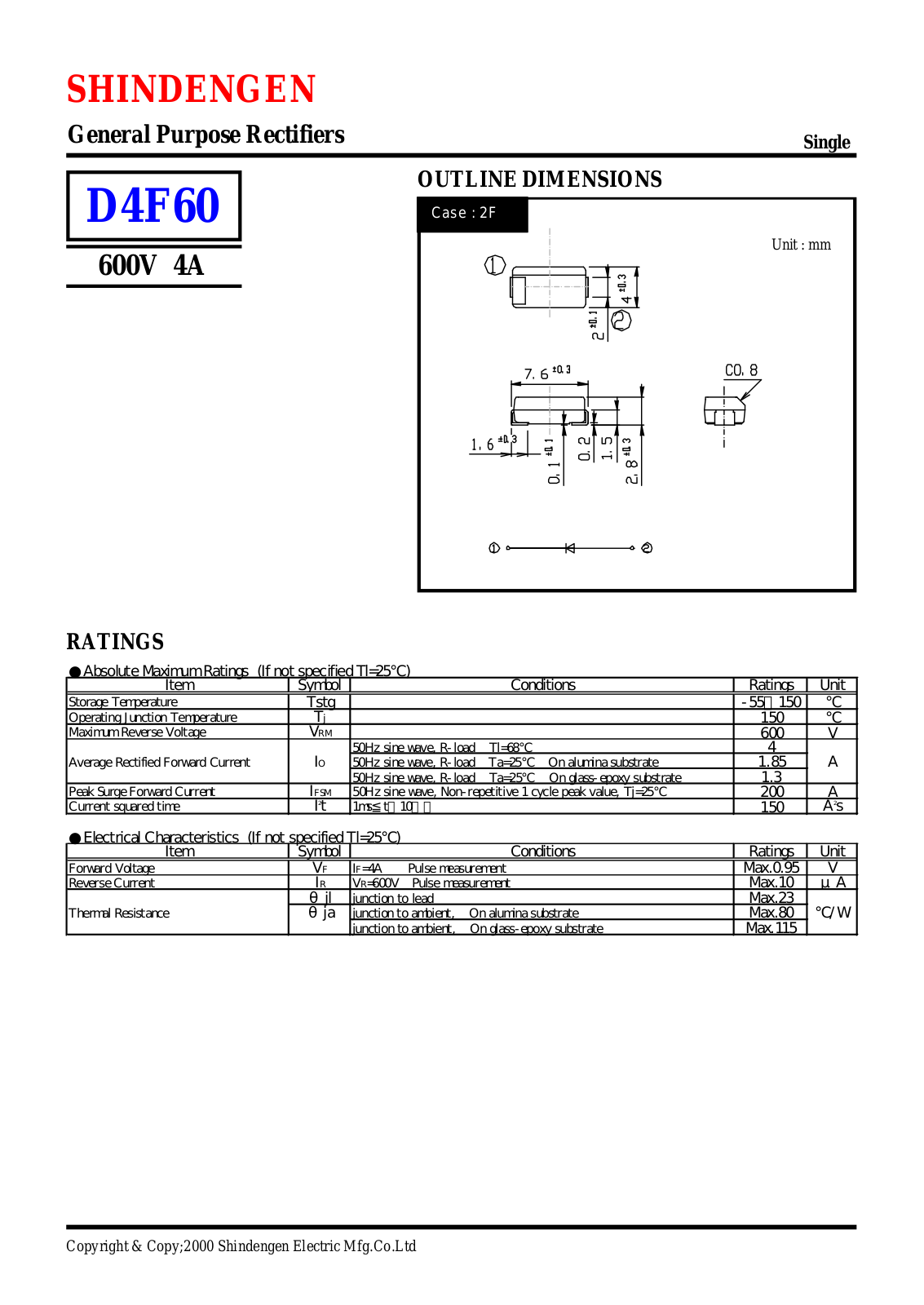 Datasheet D4F60 Datasheet (Shindengen) - ManualMachine.com