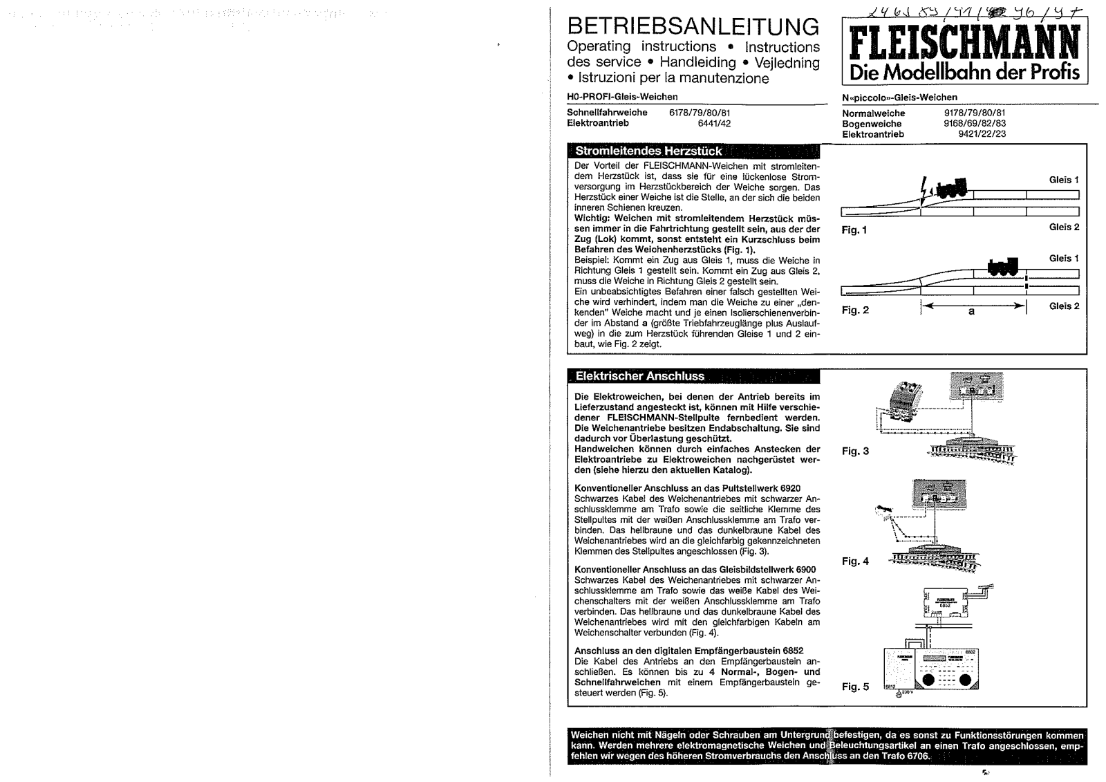 Fleischmann 6179, 6180, 6181, 9178, 9179 User guide