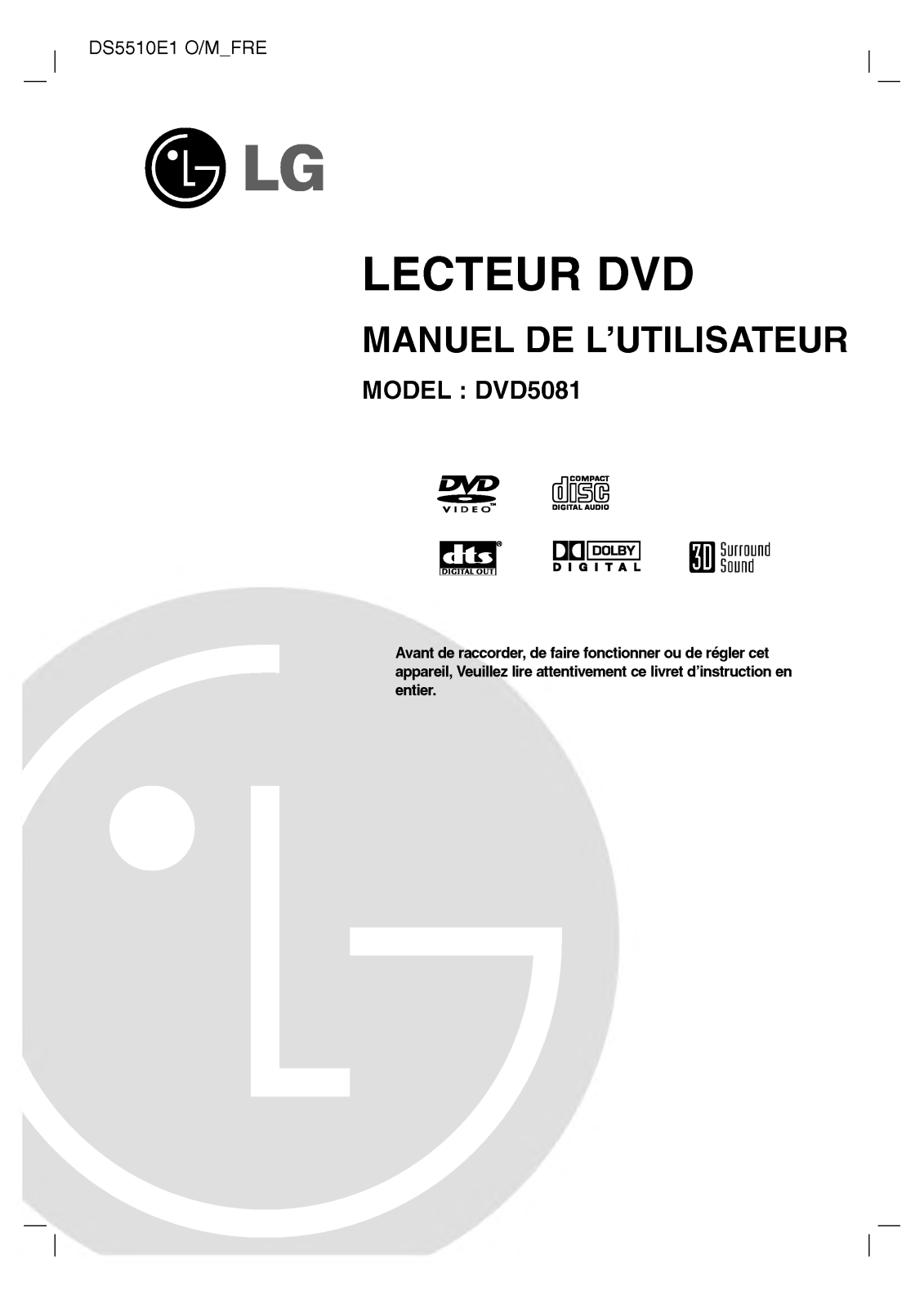 LG DVD5251 User Manual