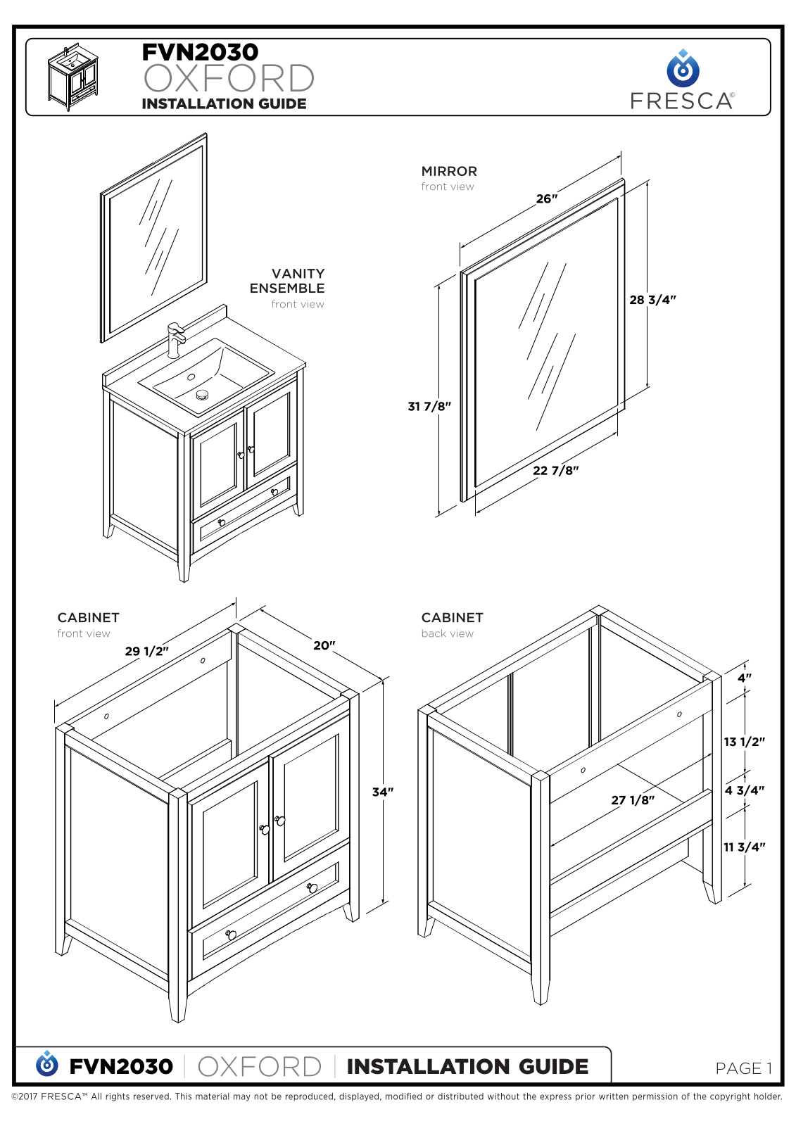 Fresca FBH1906 Installation & Assembly - ManualMachine.com
