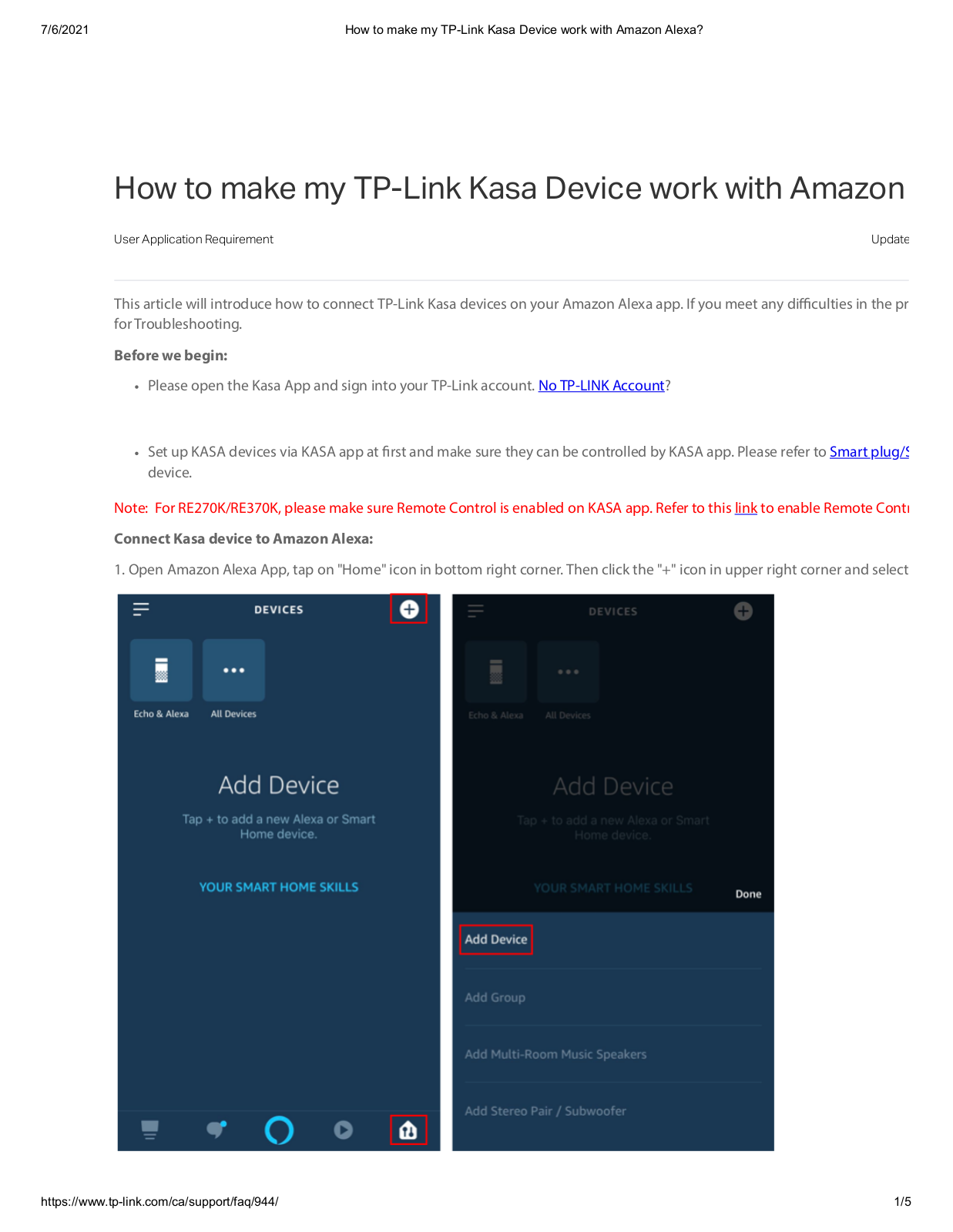 TP-Link Kasa Device User Manual