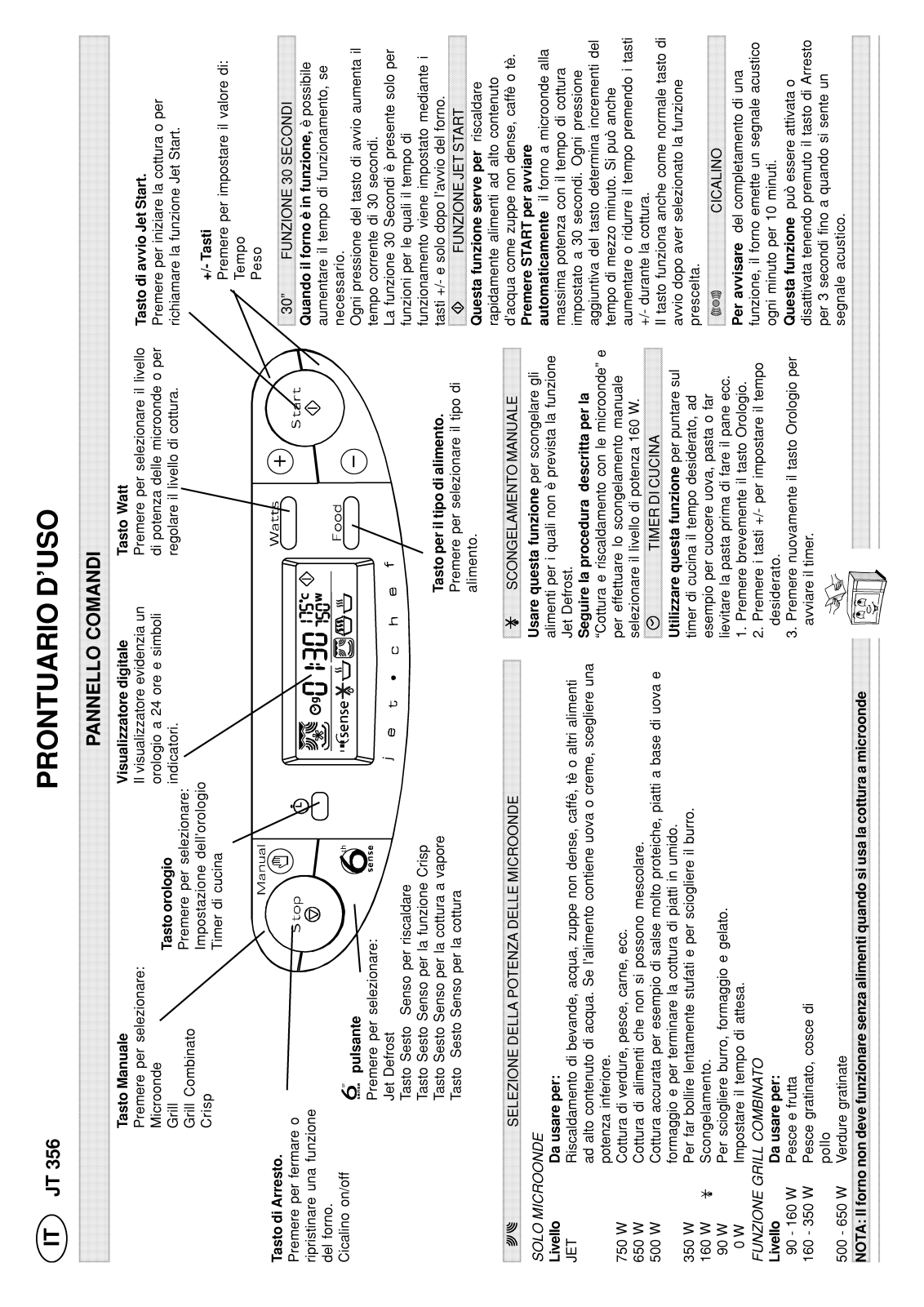 Whirlpool JT 356 black, JT 356 alu, JT 355/Alu Quick reference guide