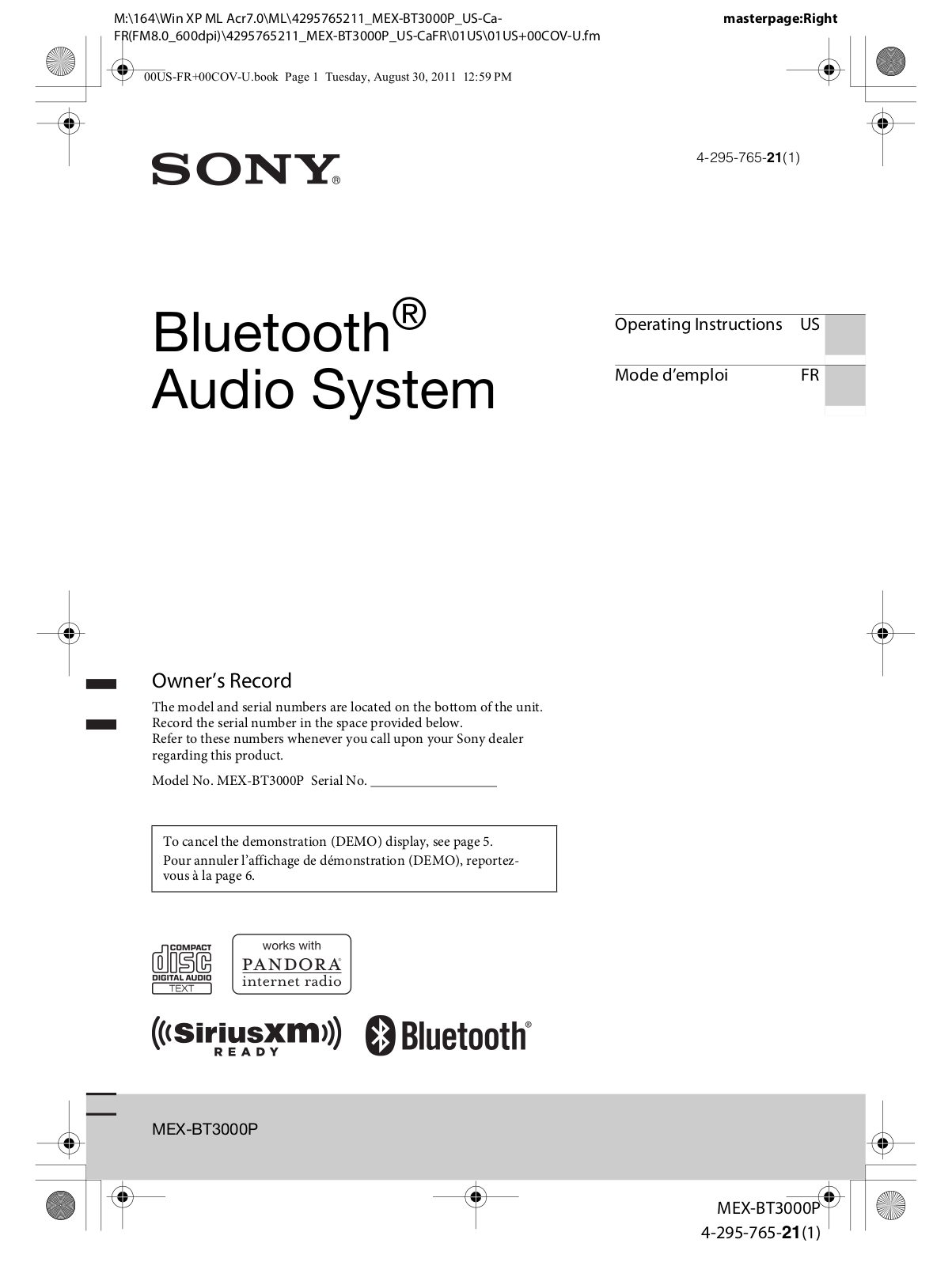 Sony MEXBT3000 User Manual