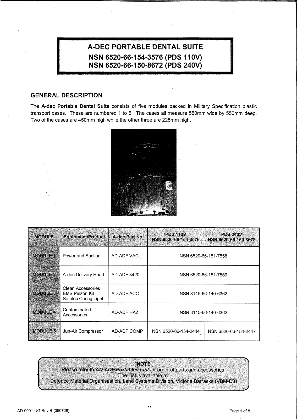 A-DEC Portable Installation guide