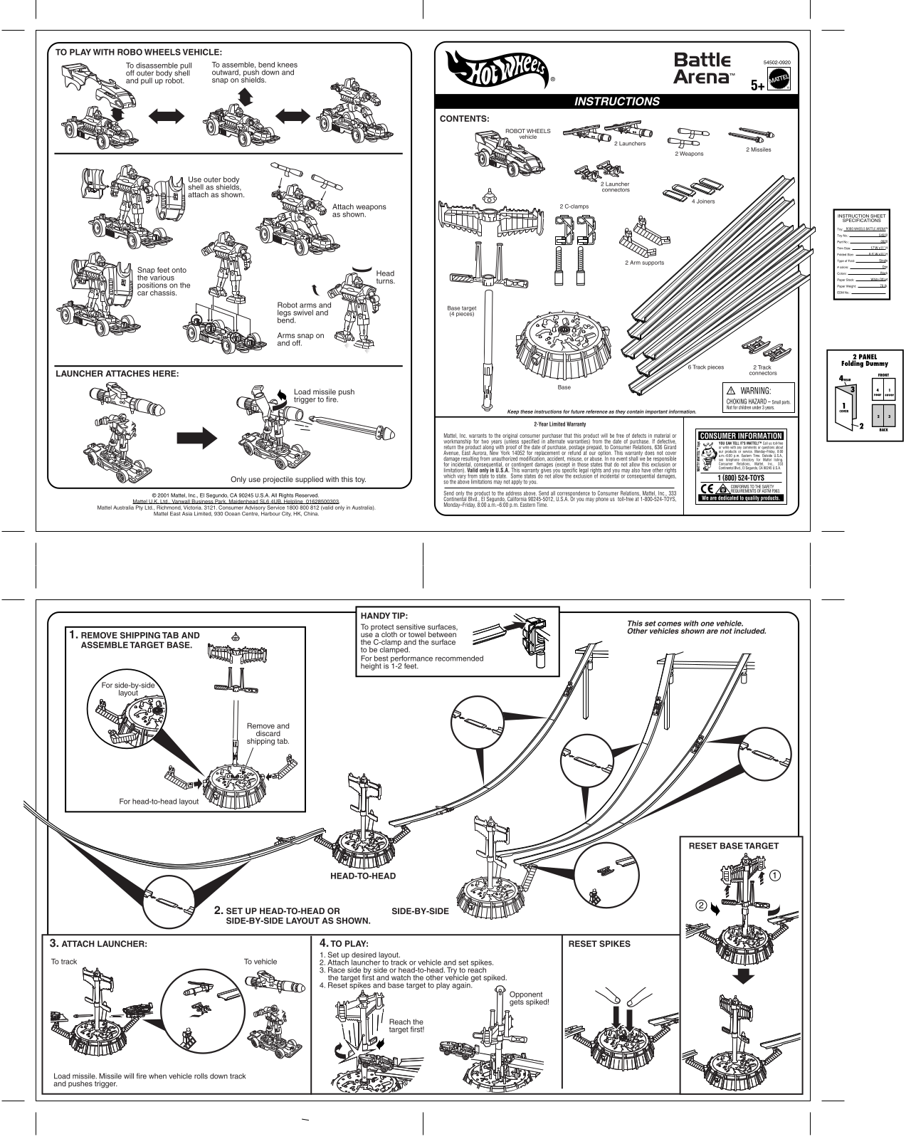 Fisher-Price 54502 Instruction Sheet