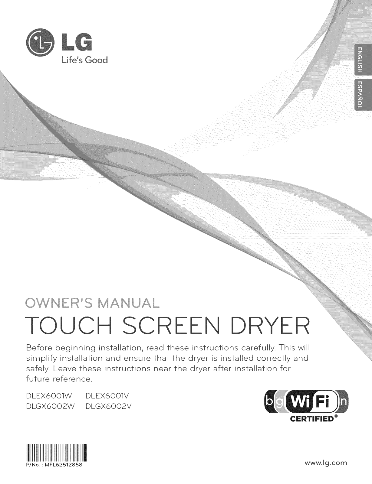 LG DLGX6002W, DLEX6001W, DLEX6001V Owner’s Manual