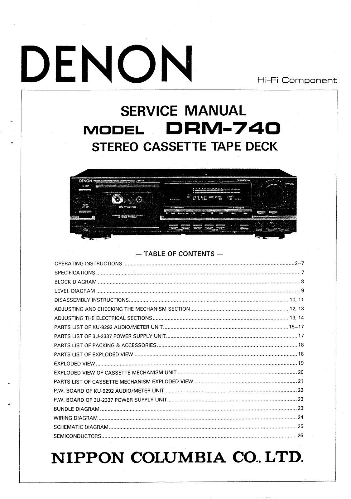 Denon DRM-740 Service Manual