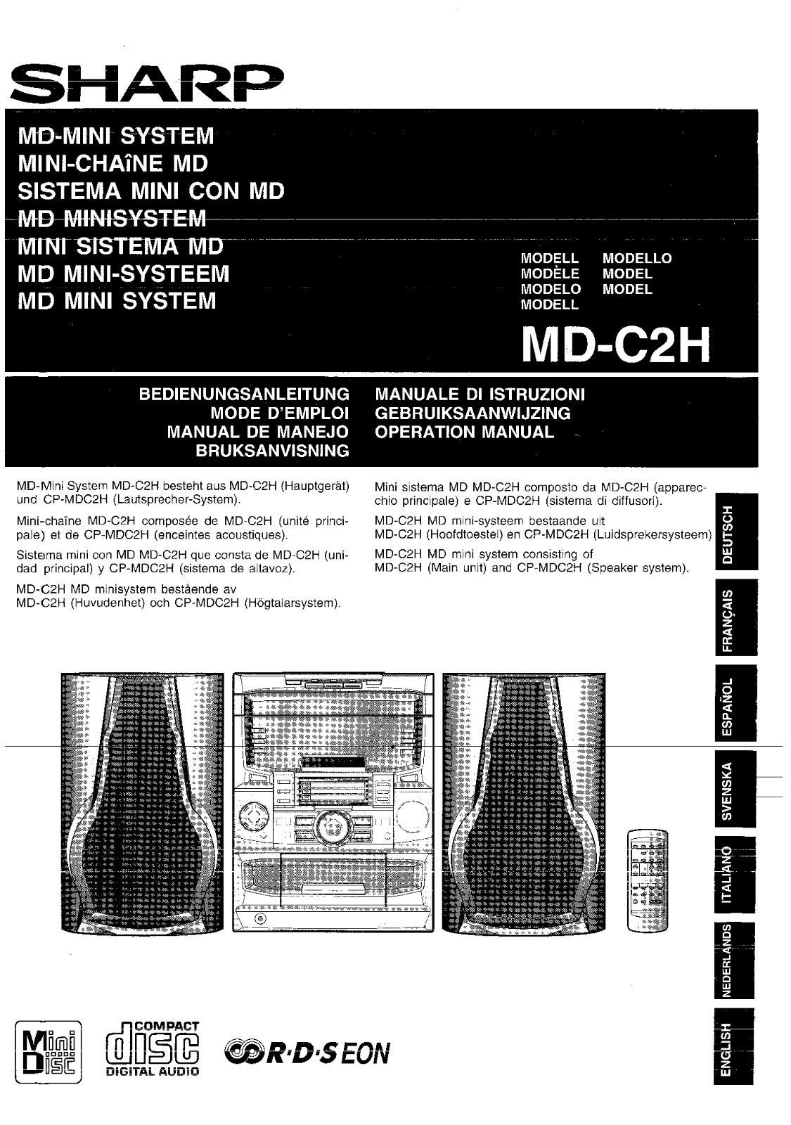 Sharp MD-C2H OPERATION MANUAL