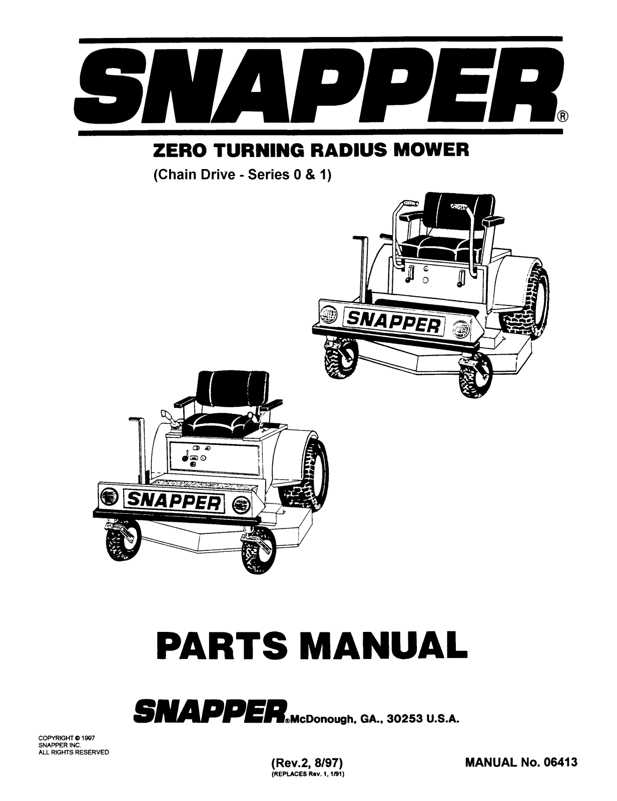 Snapper 6413 User Manual