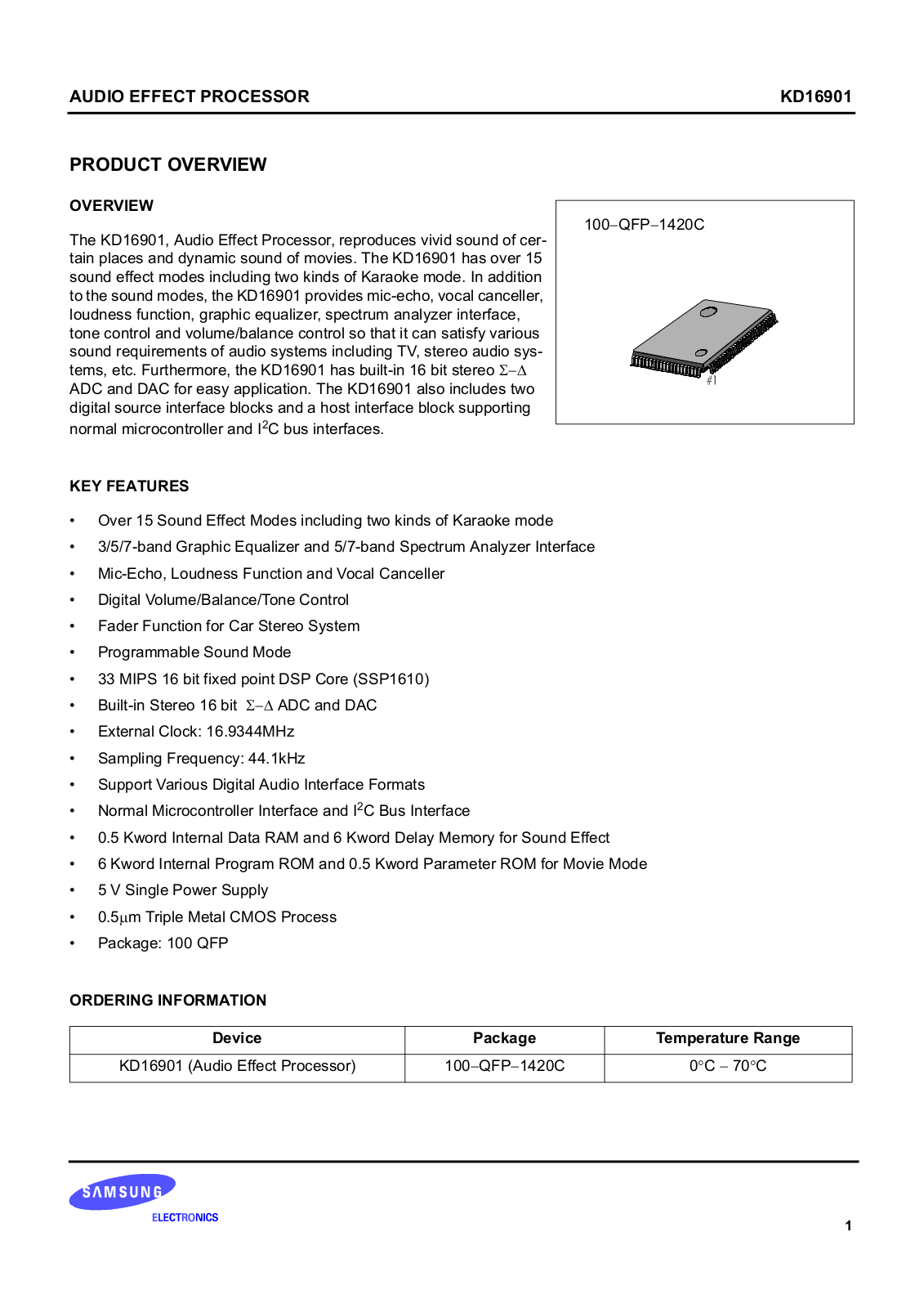 Samsung KD16901 Datasheet