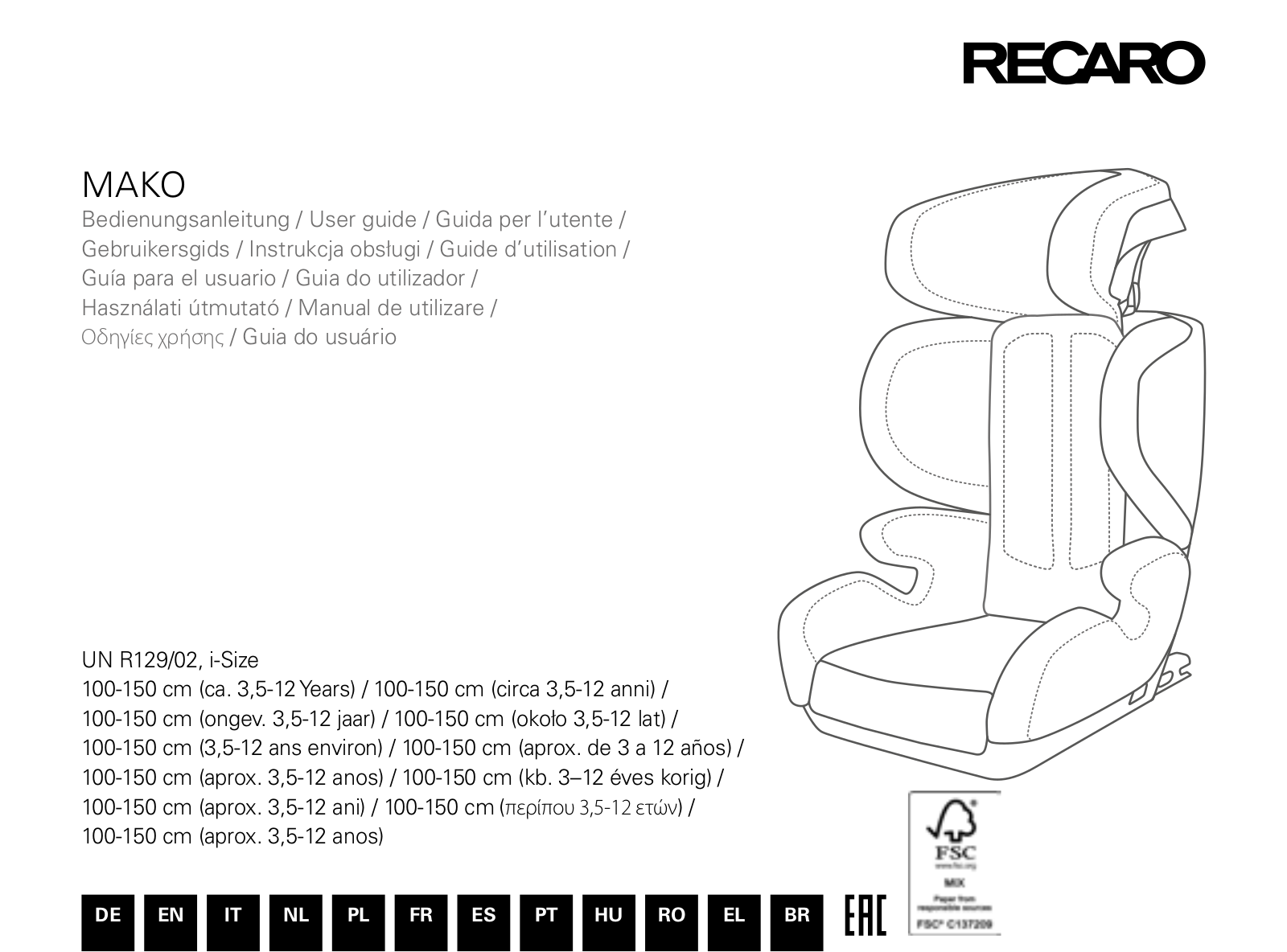 Recaro Mako operation manual