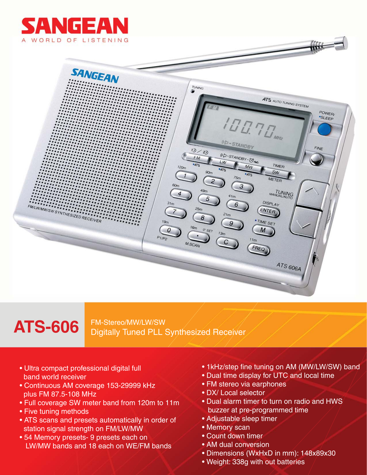 Sangean Electronics ATS-606 User Manual