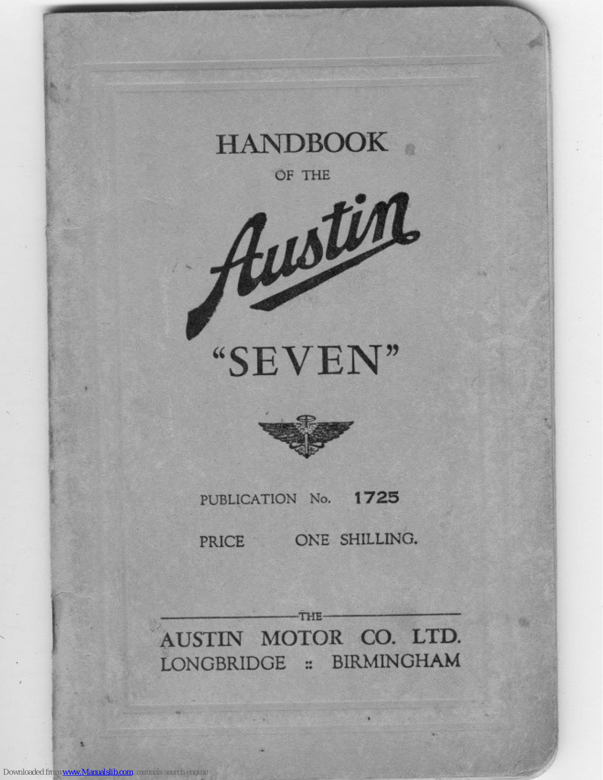Austin SEVEN Handbook - ManualMachine.com