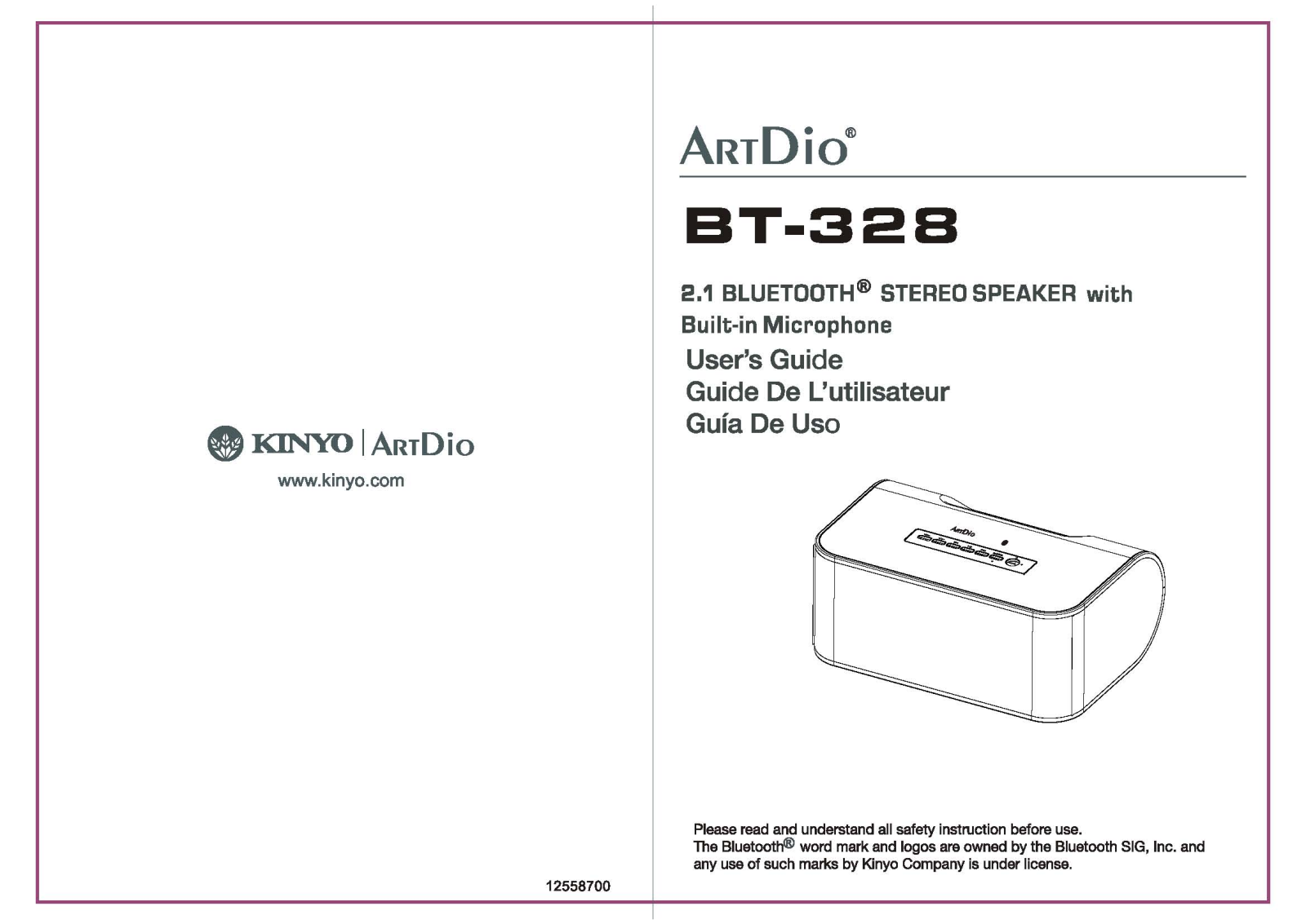 Kinyo ARTDIOBT328 User Manual