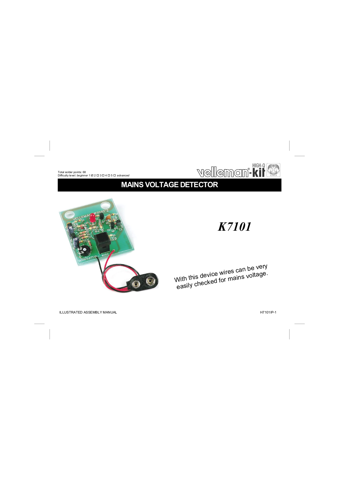 Velleman K7101 Assembly instructions