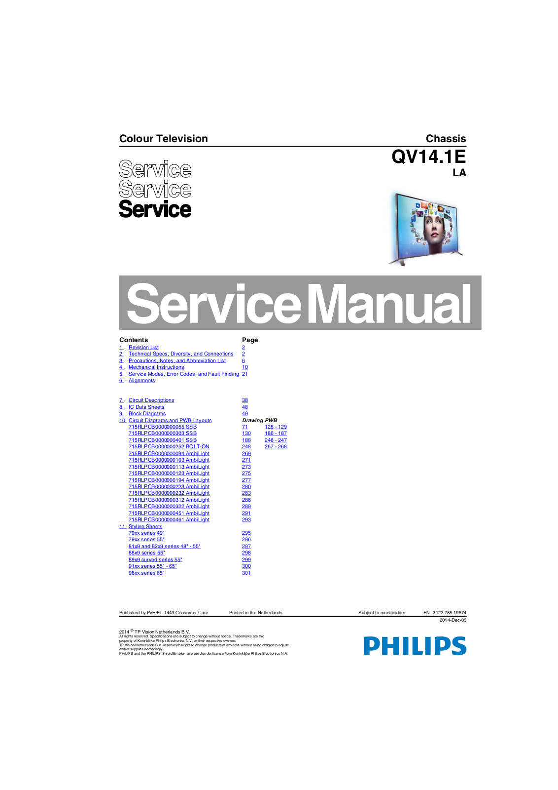 Philips 48PFS8109 Schematic