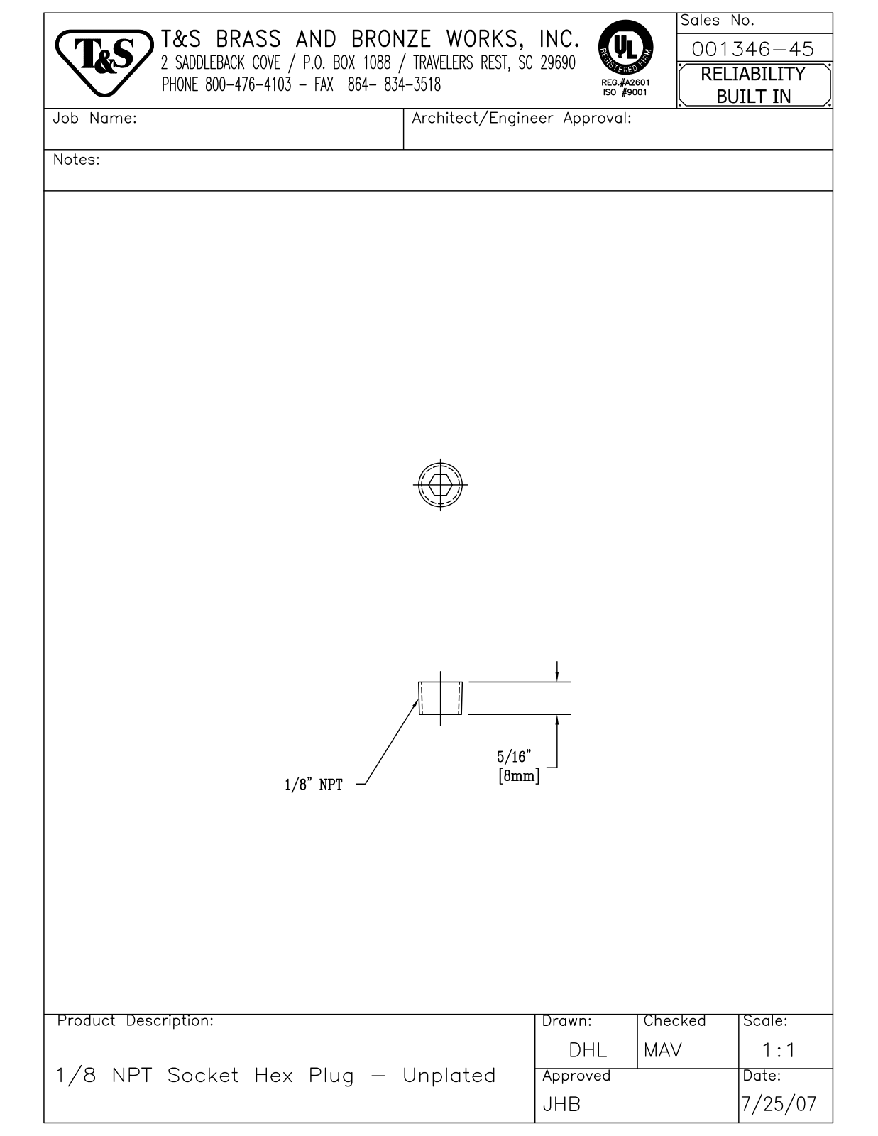 T&S Brass 001346-45 User Manual