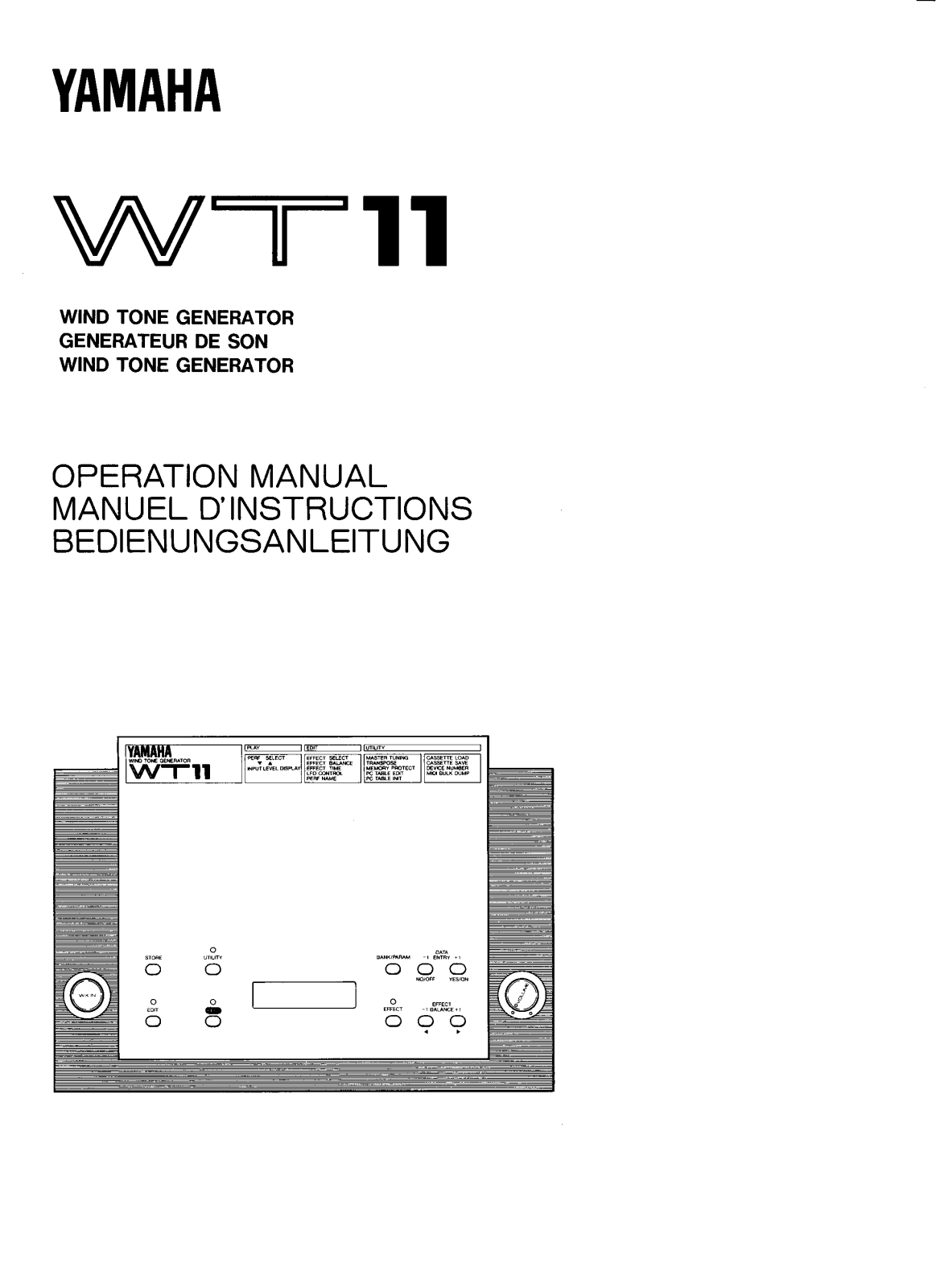 Yamaha Audio WT11 User Manual