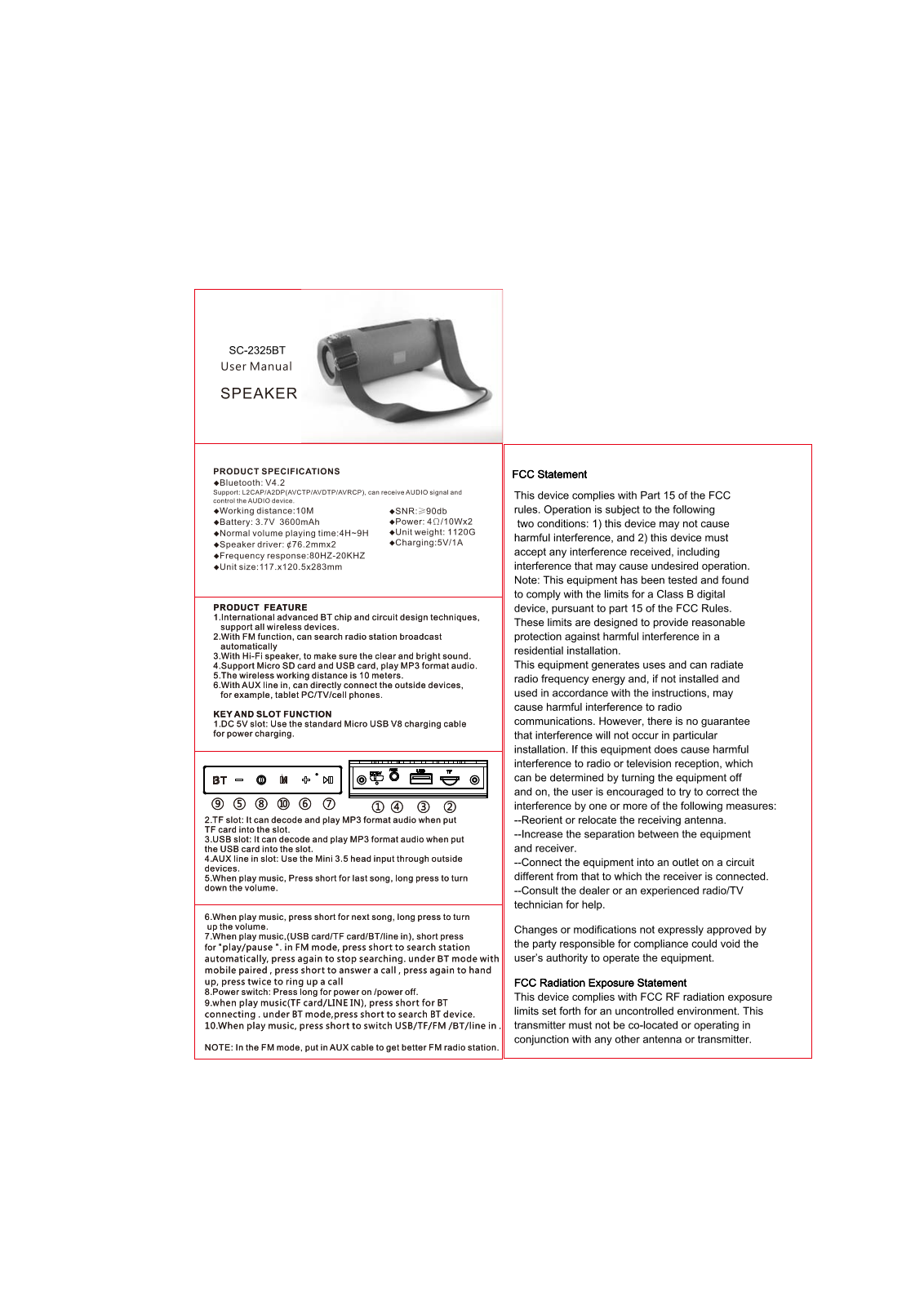 SUPERSONIC SC 2325BT User Manual