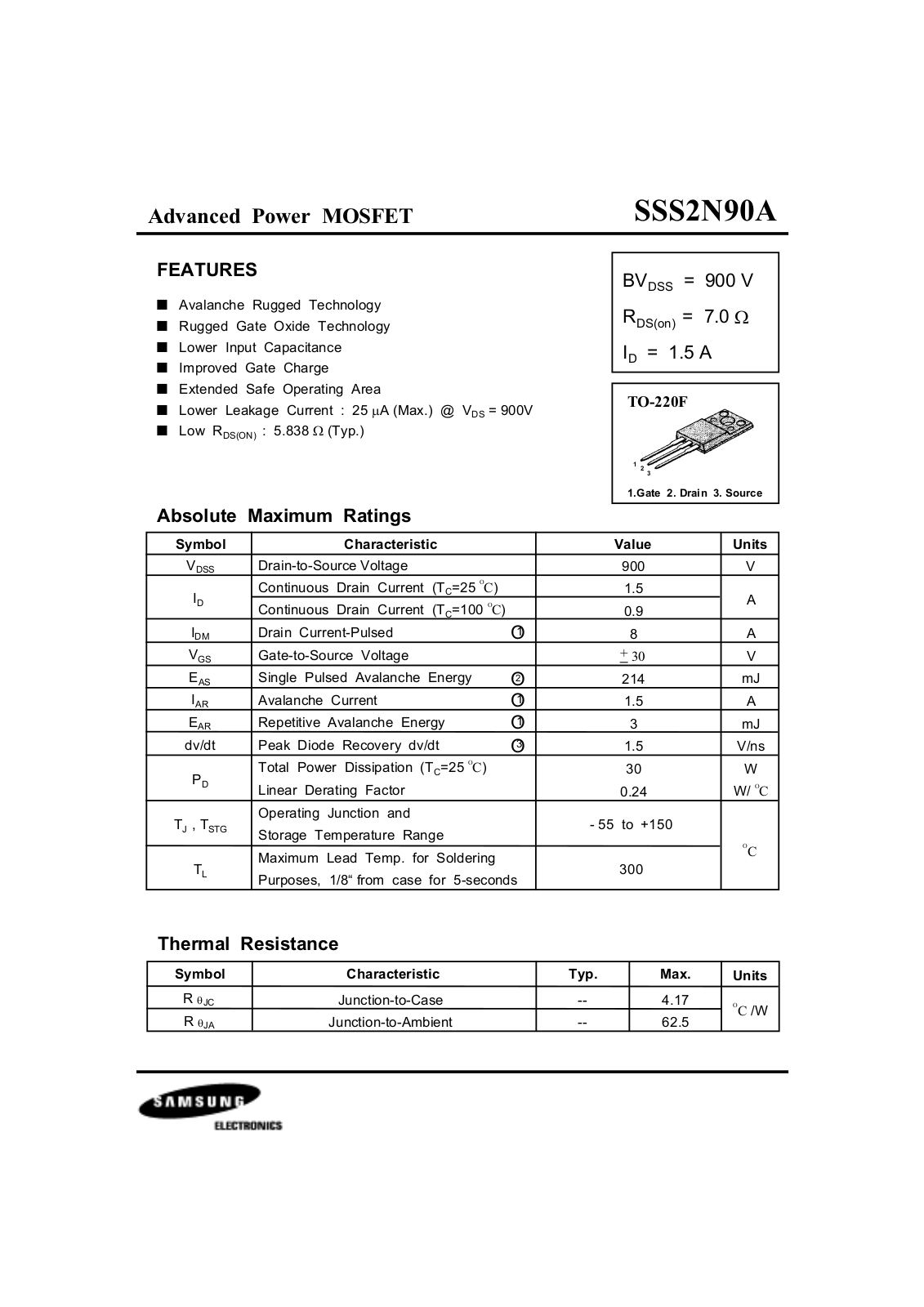 Datasheet sss2n90a Datasheet - ManualMachine.com