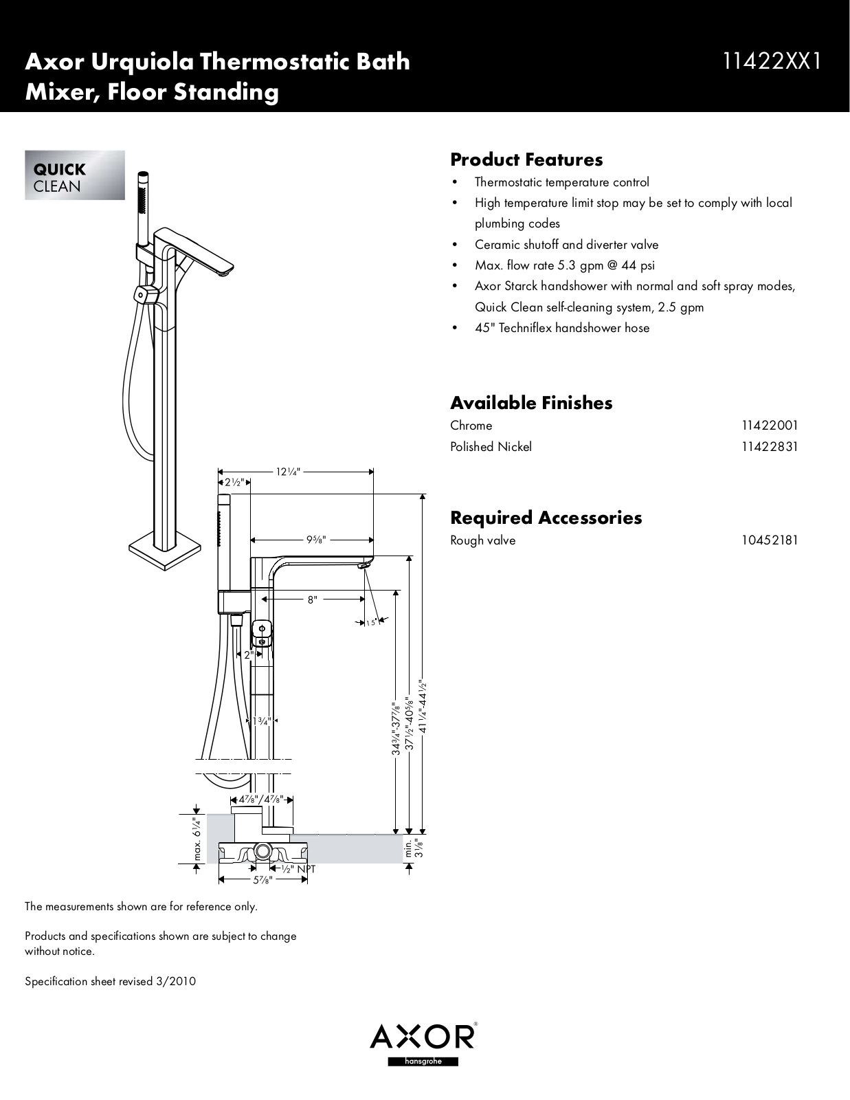 Axor HAN3350 Specifications - ManualMachine.com