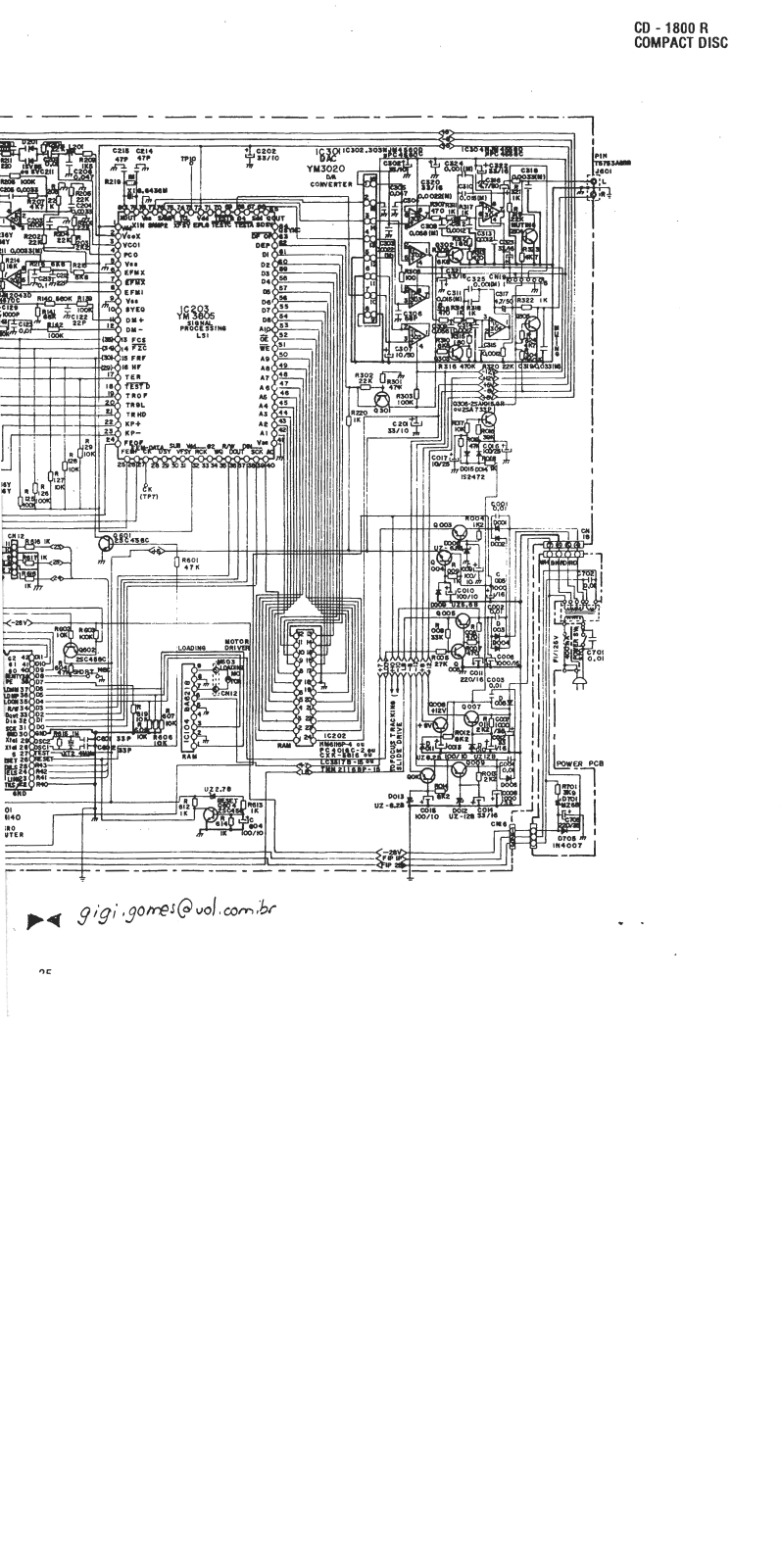 Cygnus CD1800R Schematic