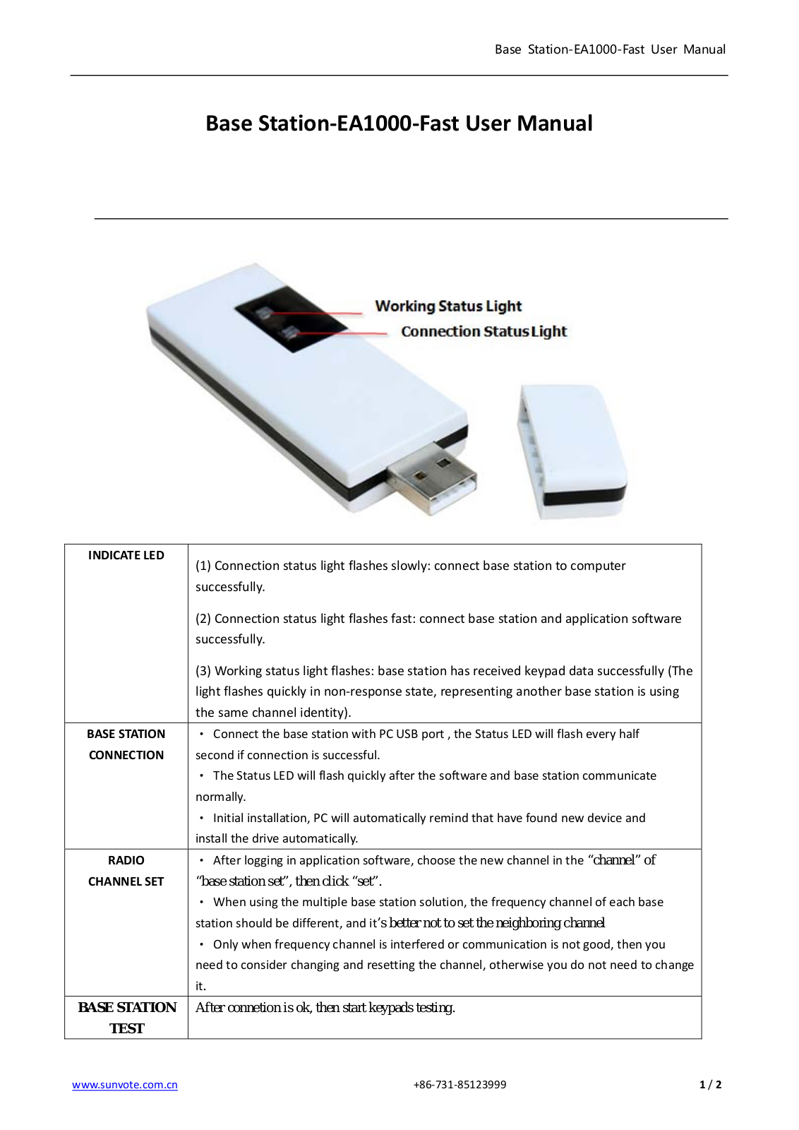 Changsha SunSky Electronic Design and Development SUNVOTEBASE10 Users Manual