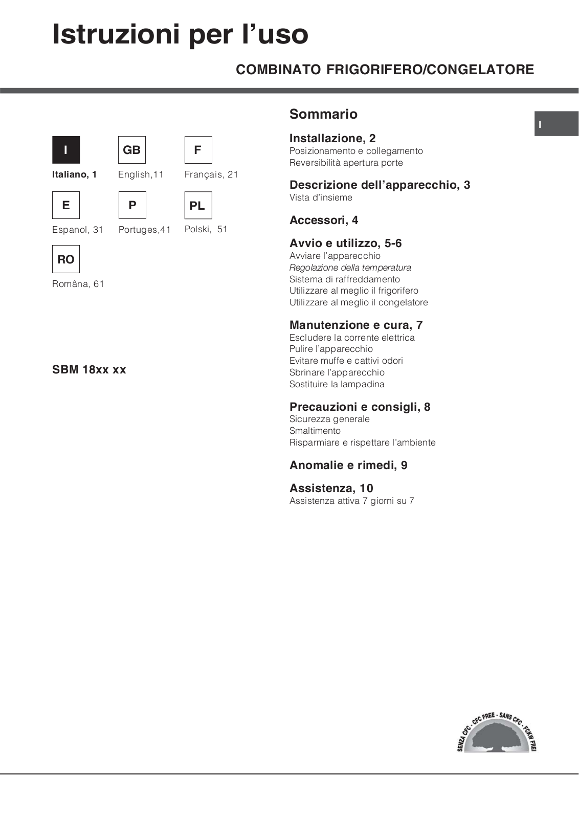 HOTPOINT SBM1822V User Manual