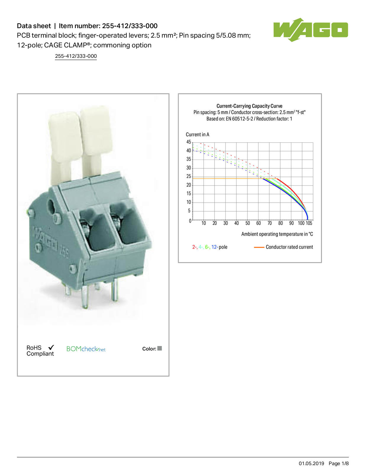 Wago 255-412/333-000 Data Sheet