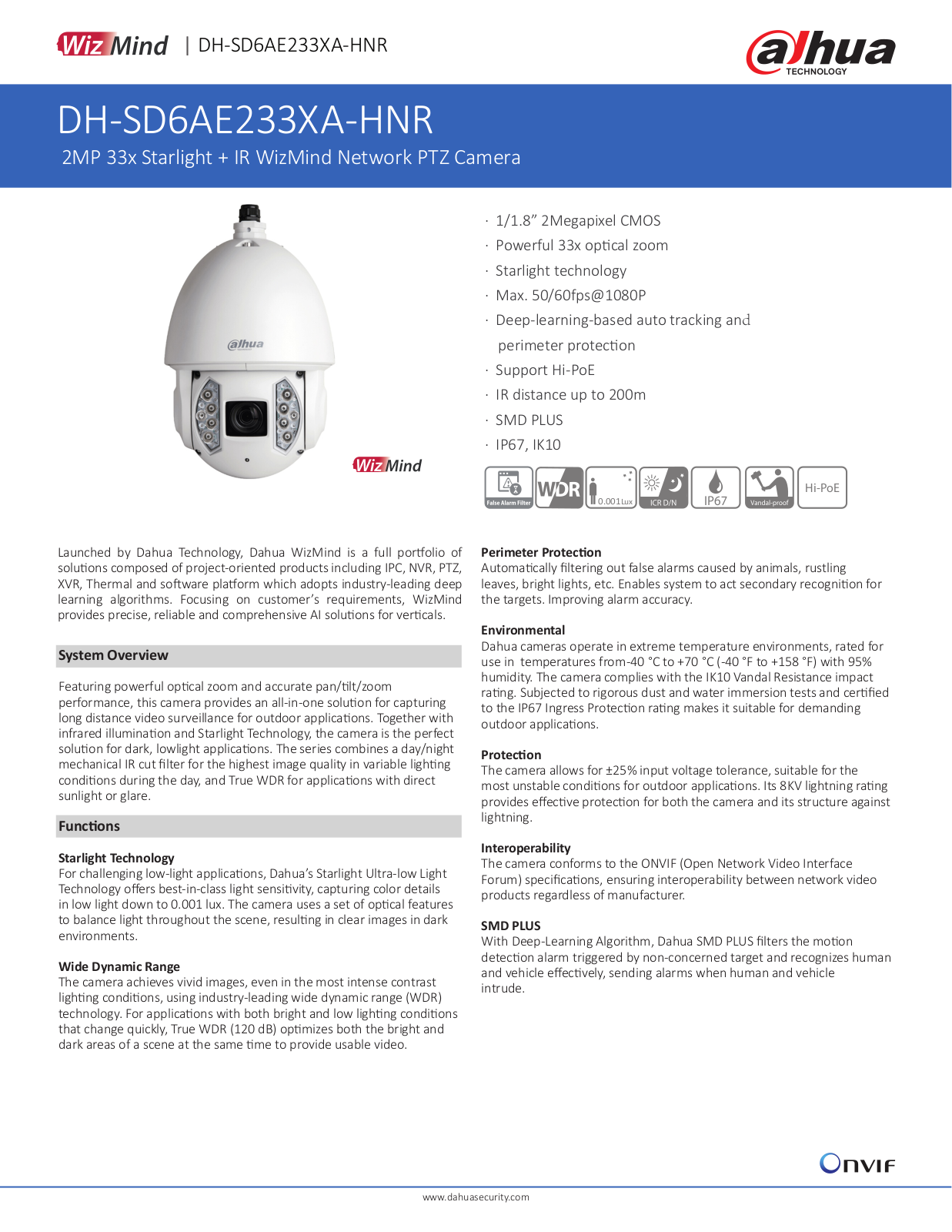 Dahua DH-SD6AE233XA-HNR User Manual