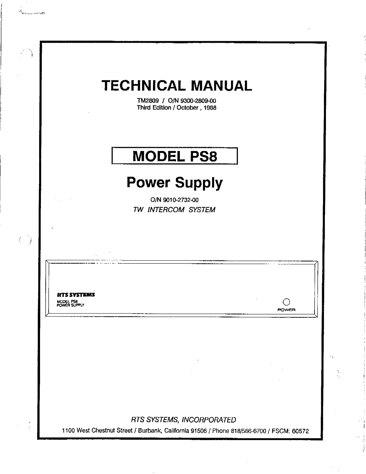 RTS PS8 User Manual