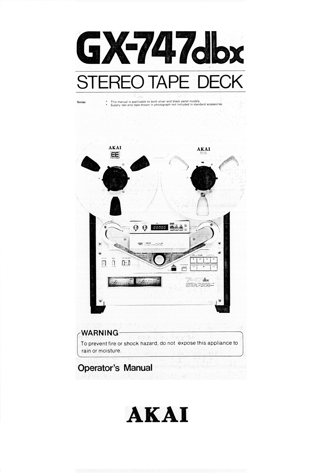 Akai GX-747-DBX Owners manual