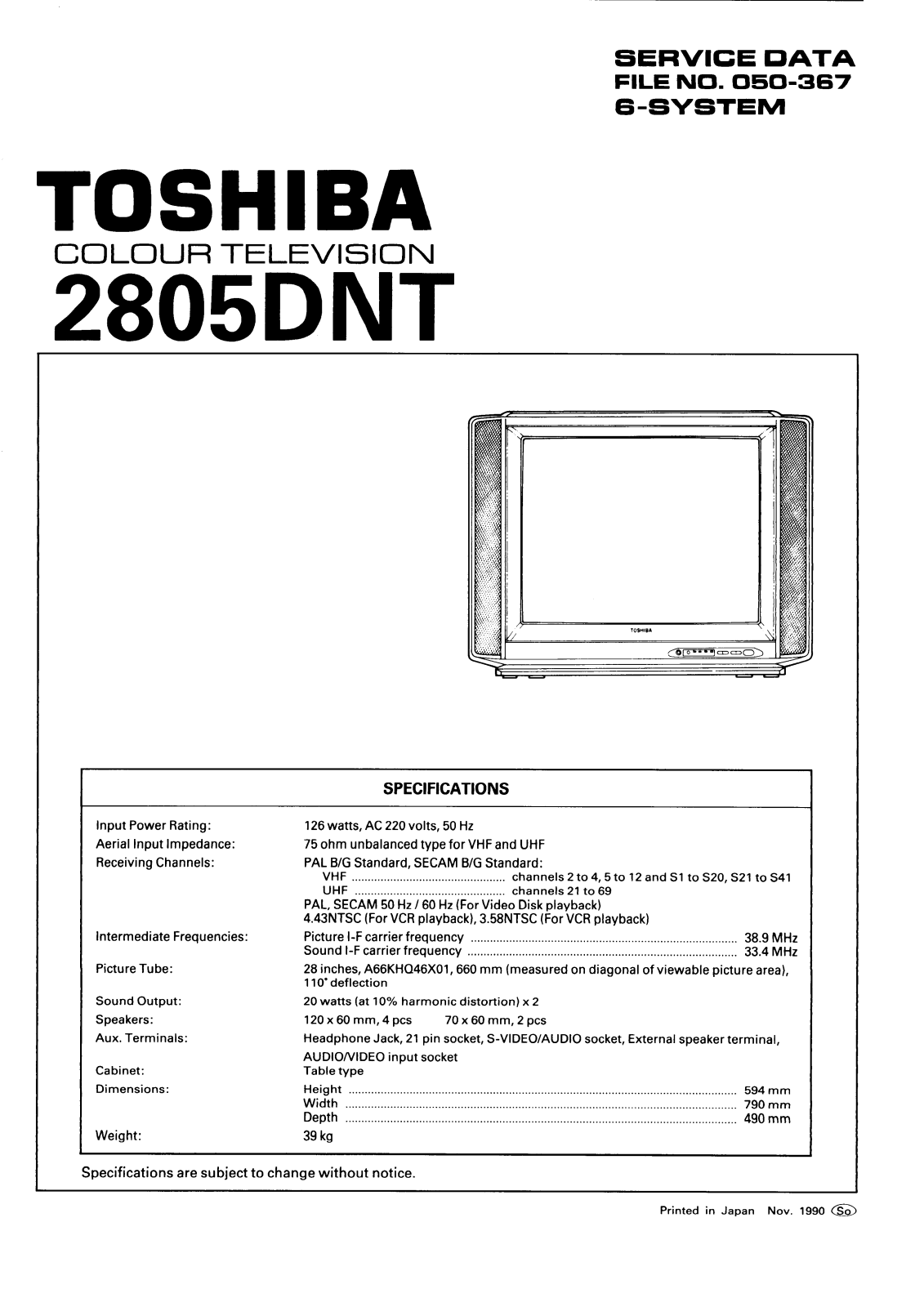 Toshiba 2805DNT Schematic