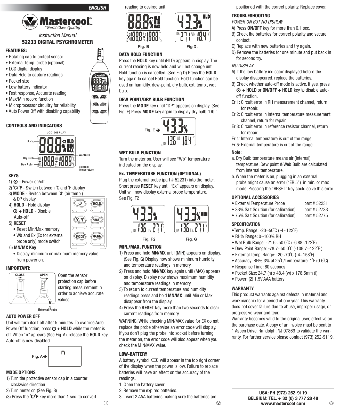 Mastercool 52233 User Manual