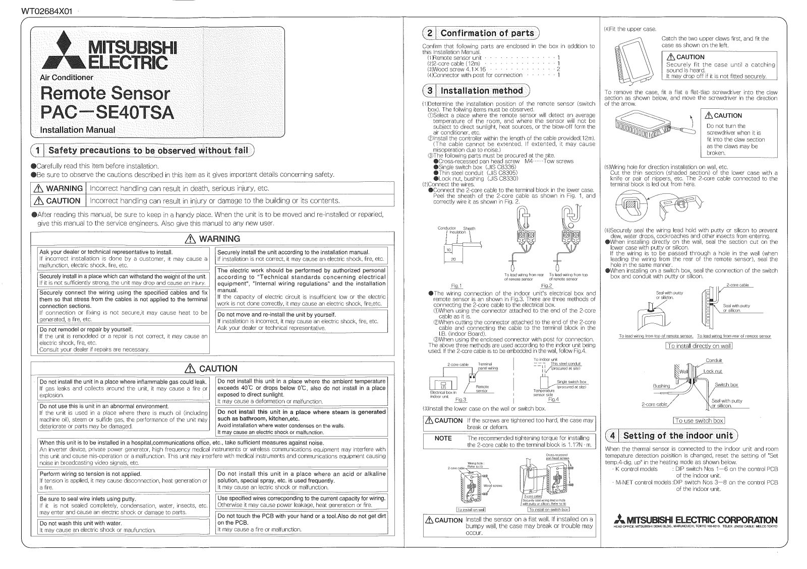 Mitsubishi PAC-SE40TSA User Manual