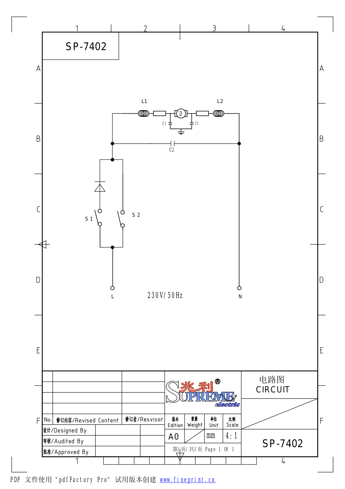 Supreme SP-7402 Circuit diagrams