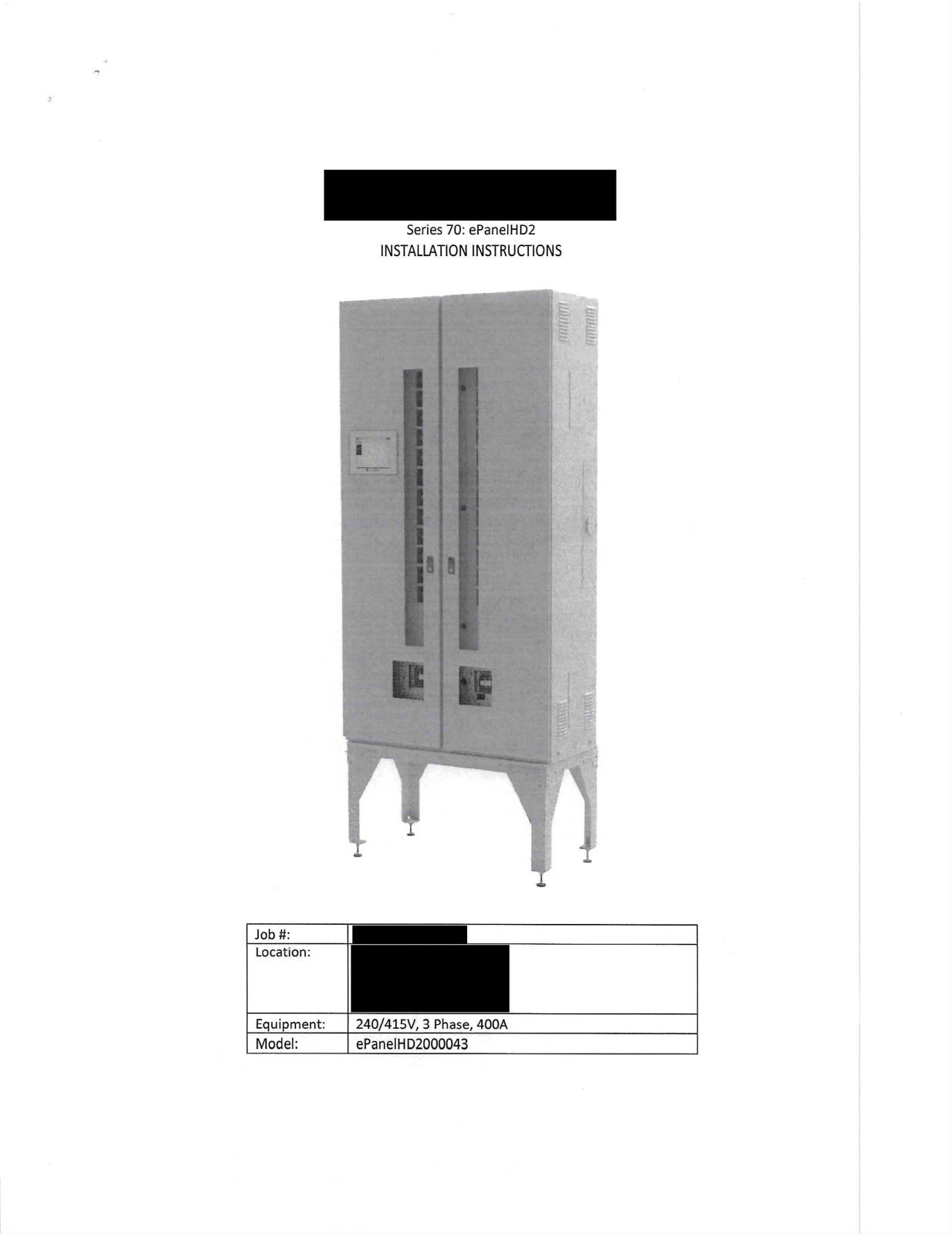 Layer Zero ePanelHD2000043 Installation Instruction