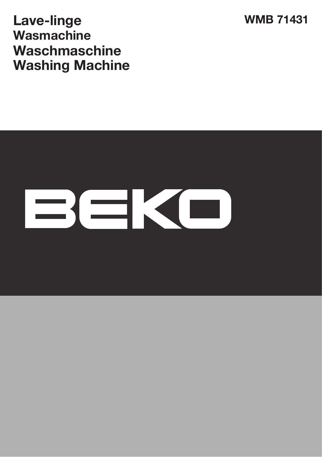 Beko WMB 71431 User manual