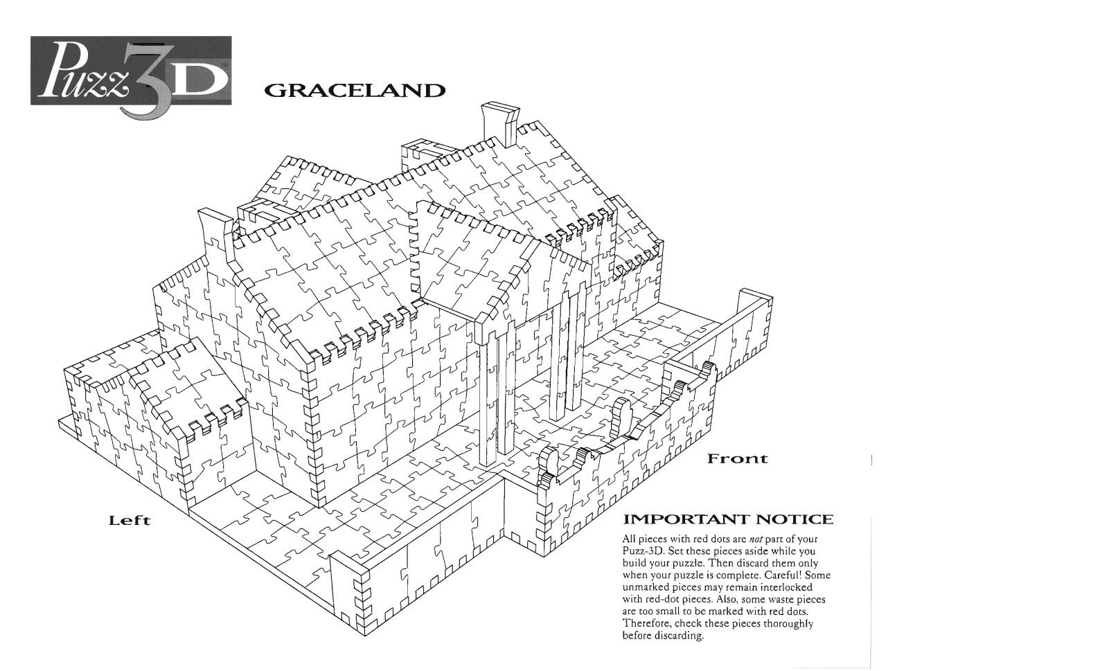 Hasbro PUZZ 3D GRACELAND User Manual