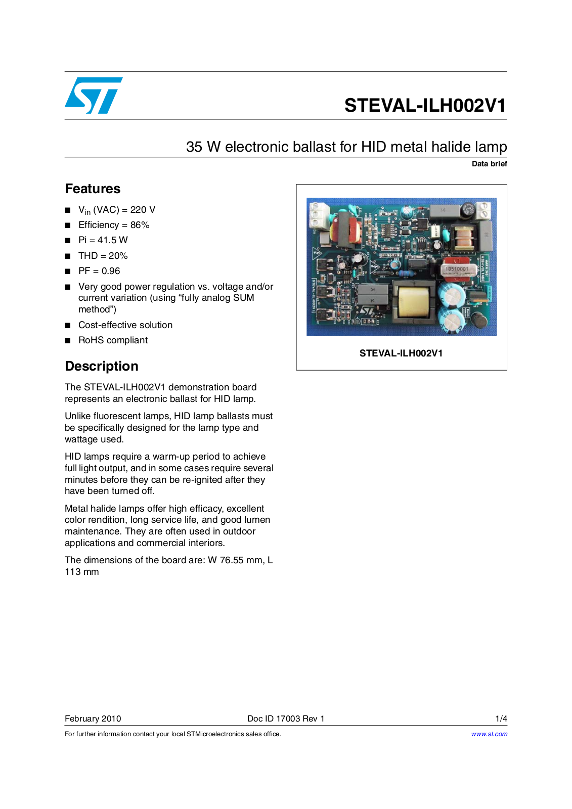 ST ILH002V1 User Manual