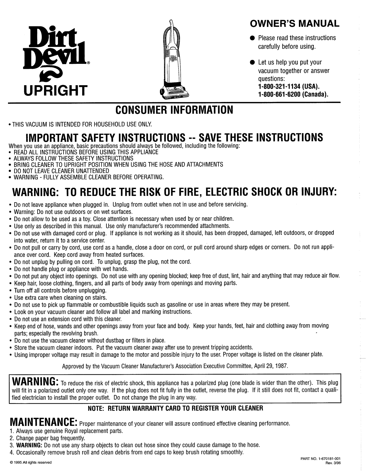 Dirtdevil M076613 User Manual - ManualMachine.com