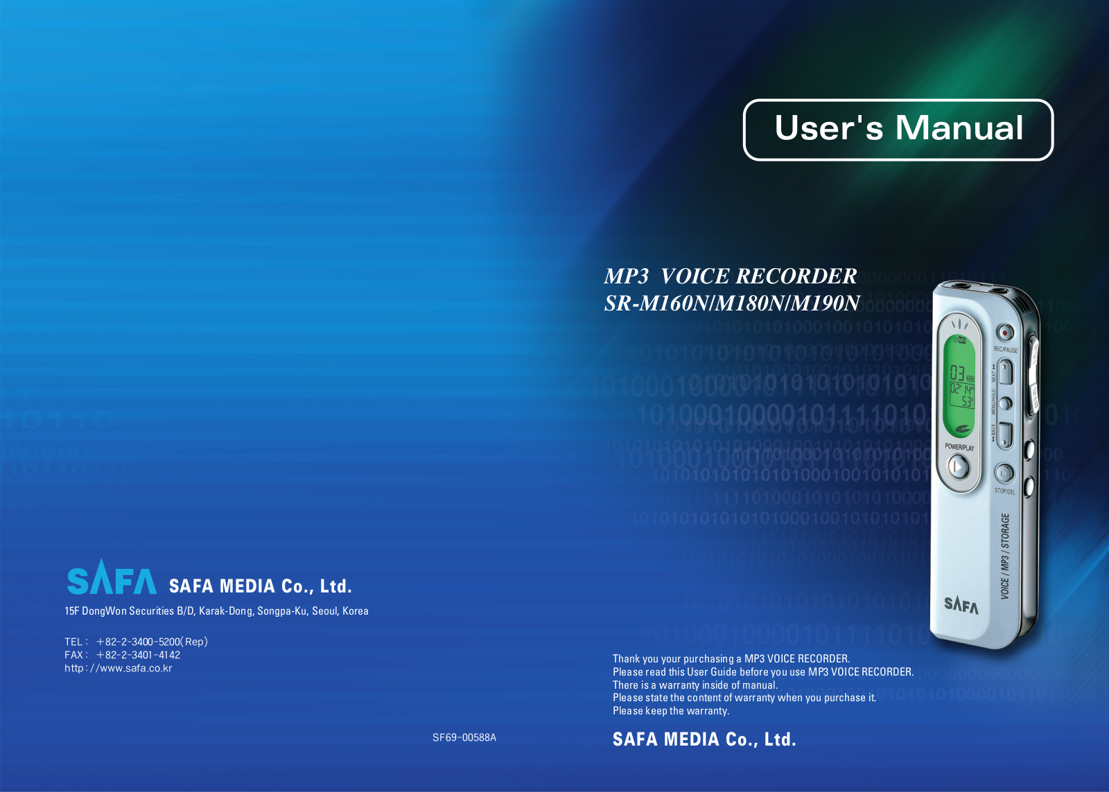 Safa SR-M190N User Manual