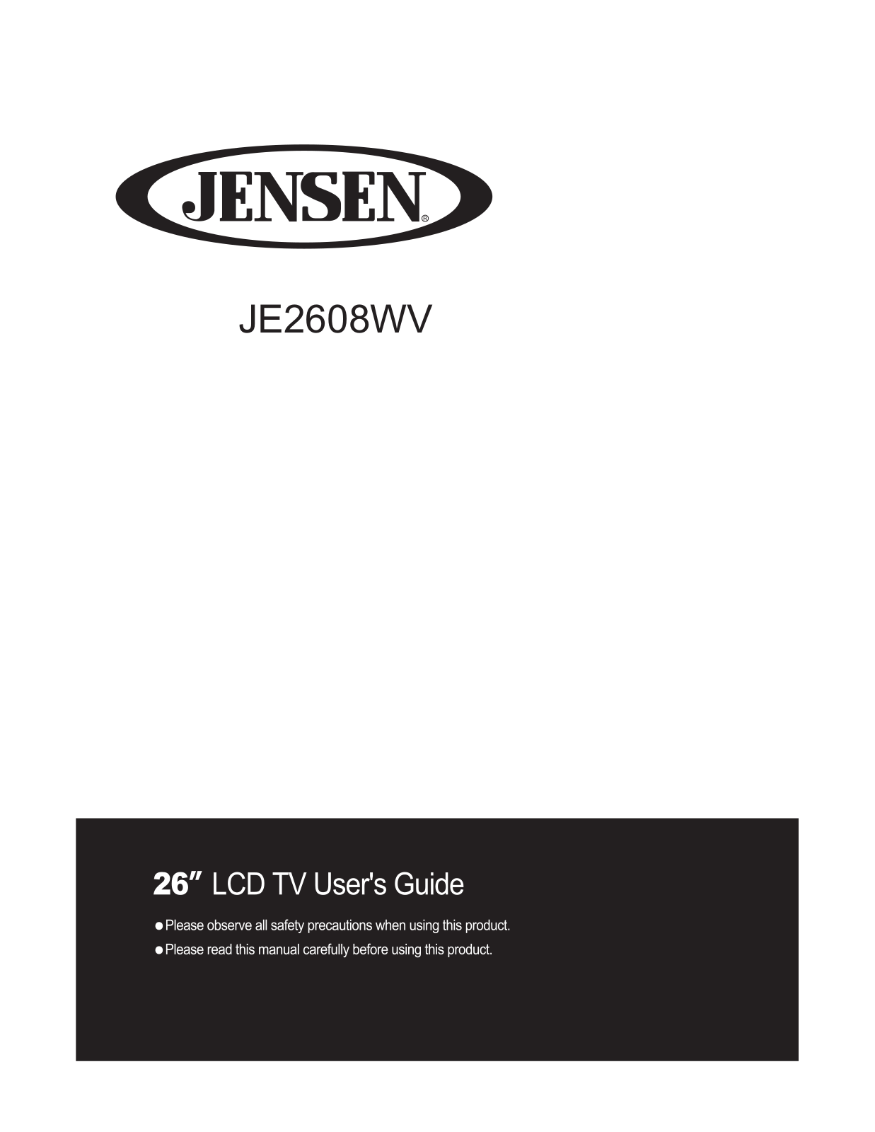 Jensen JE2608WV User Manual