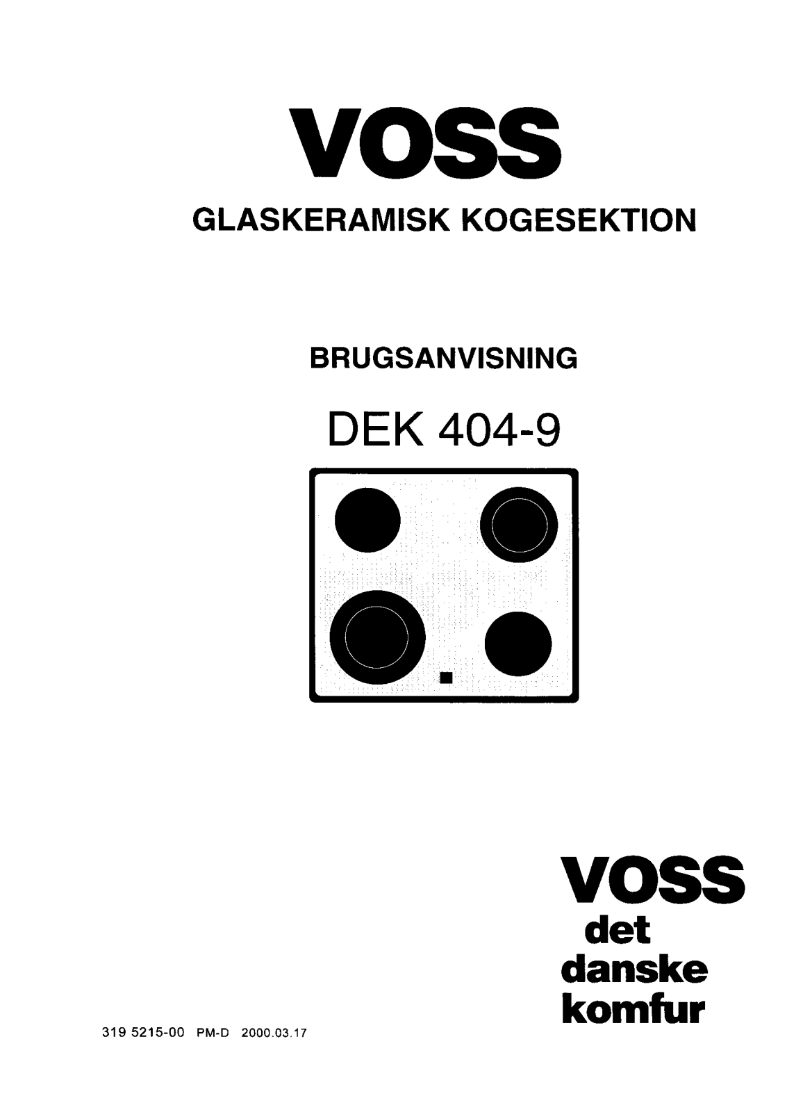 Voss DEK 404-9 User Manual