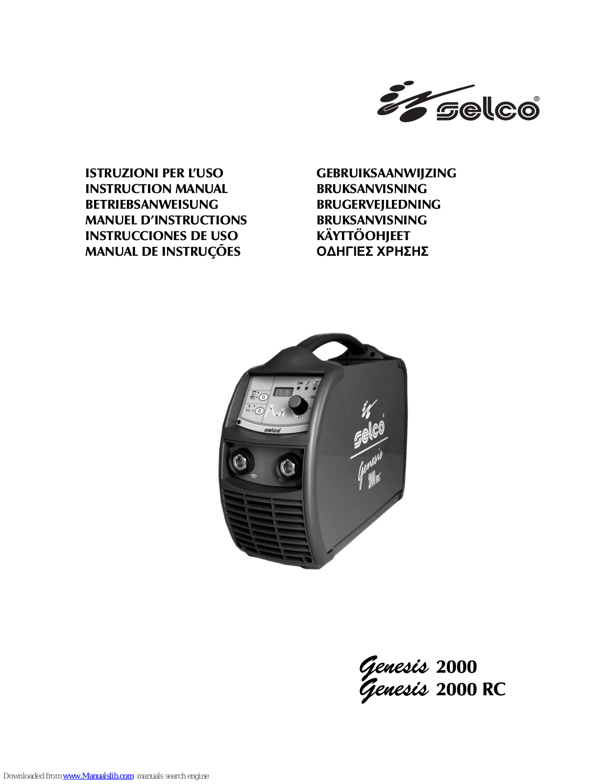 Selco Genesis 2000, Genesis 2000 RC Instruction Manual