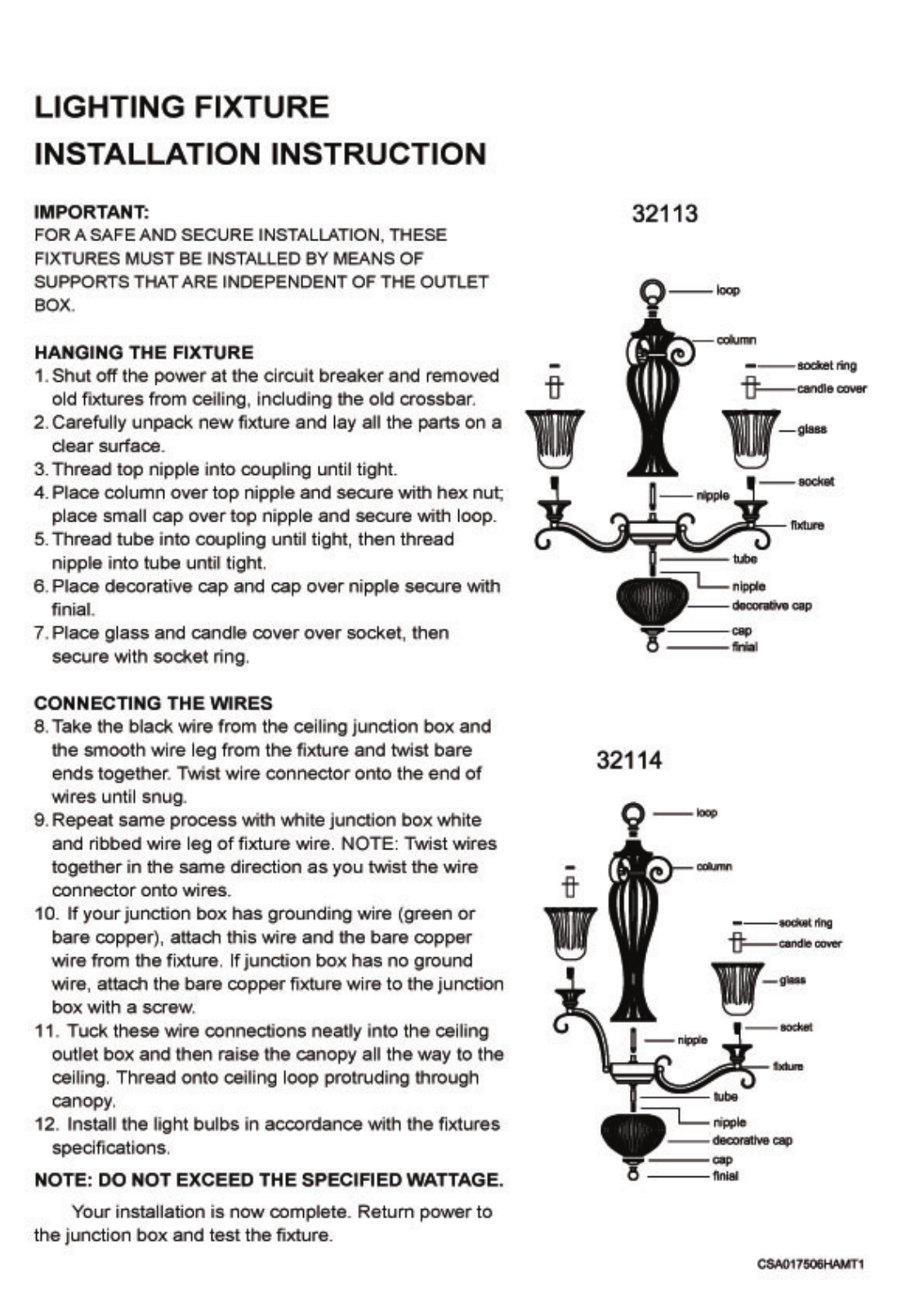 Triarch 32114, 32113 User Manual