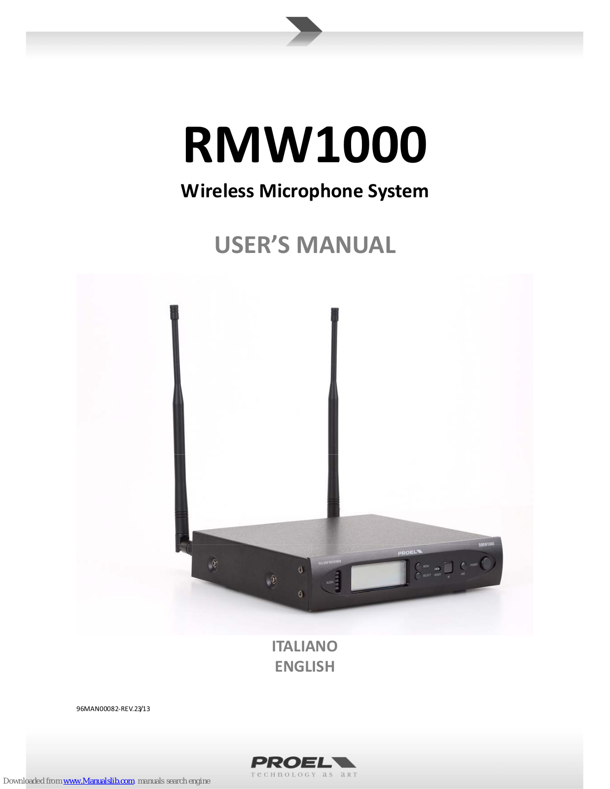 PROEL RMW1000, RMW1000M, RMW1000H, RMW1M, RMW1H User Manual