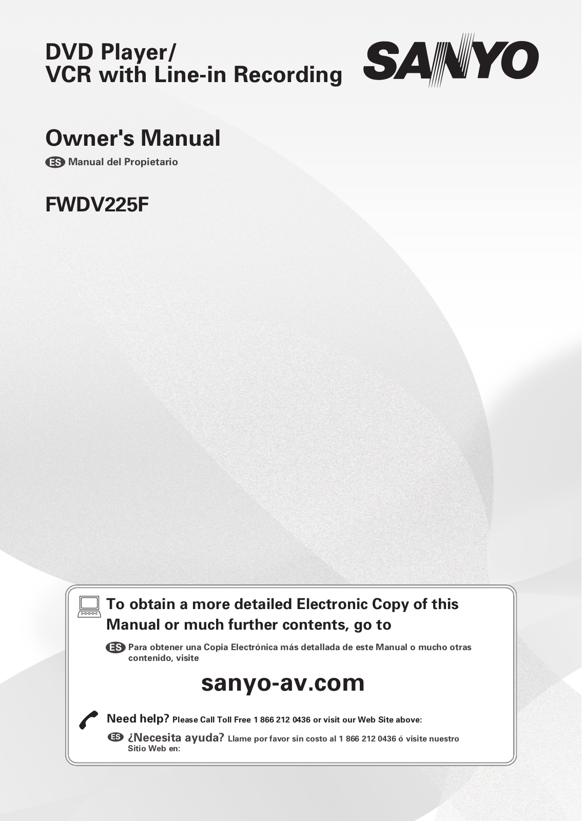 Sanyo FWDV225F User Manual