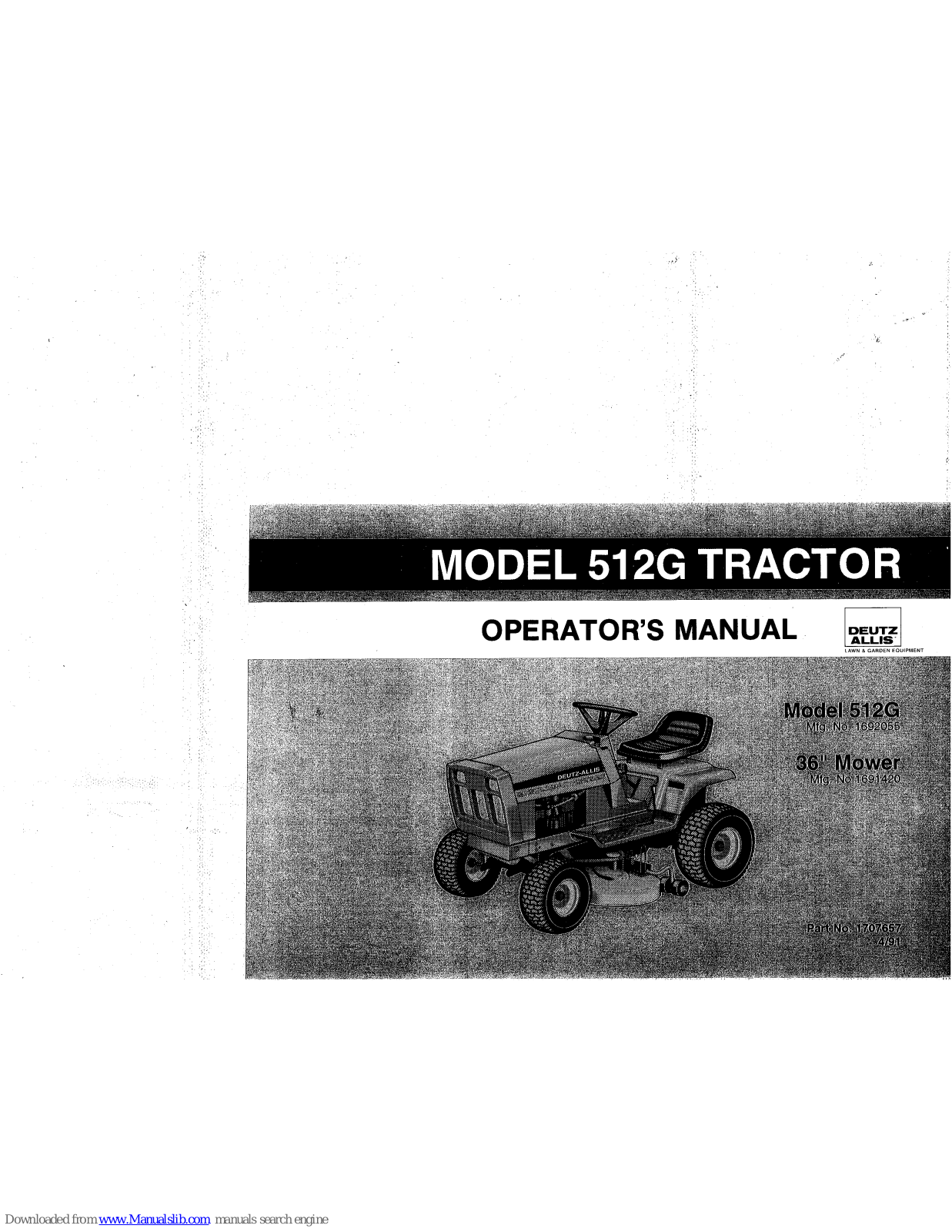 Snapper 3182 512G, 512G, 1692055, 1691420 Operator's Manual